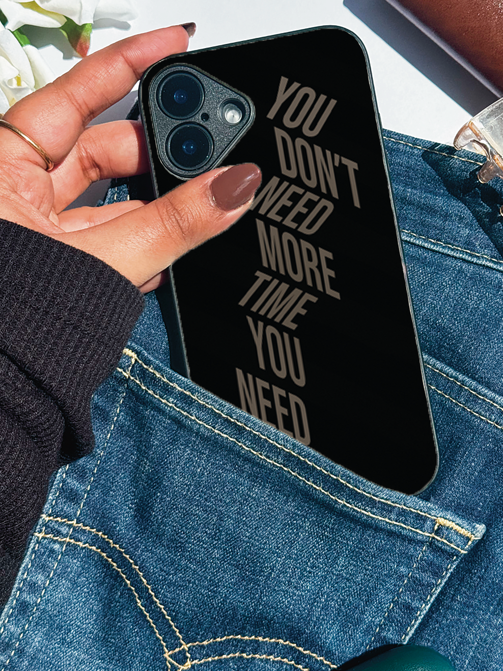 Focus Mode Printed Glass Back iPhone Covers (11–16) Series | Aesthetic Designs