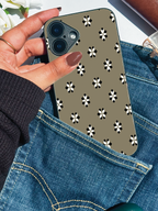 Taupe Flora Printed Glass Back iPhone Covers (11–16) Series | Aesthetic Designs