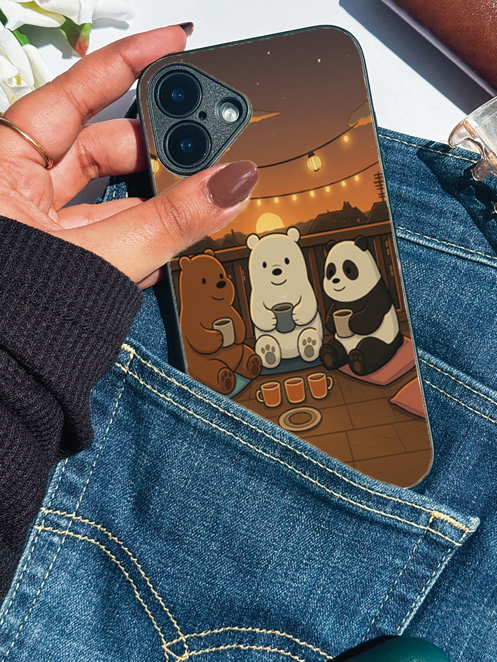 Tea Time Trio iPhone Covers (11–16) Series | Cute Design