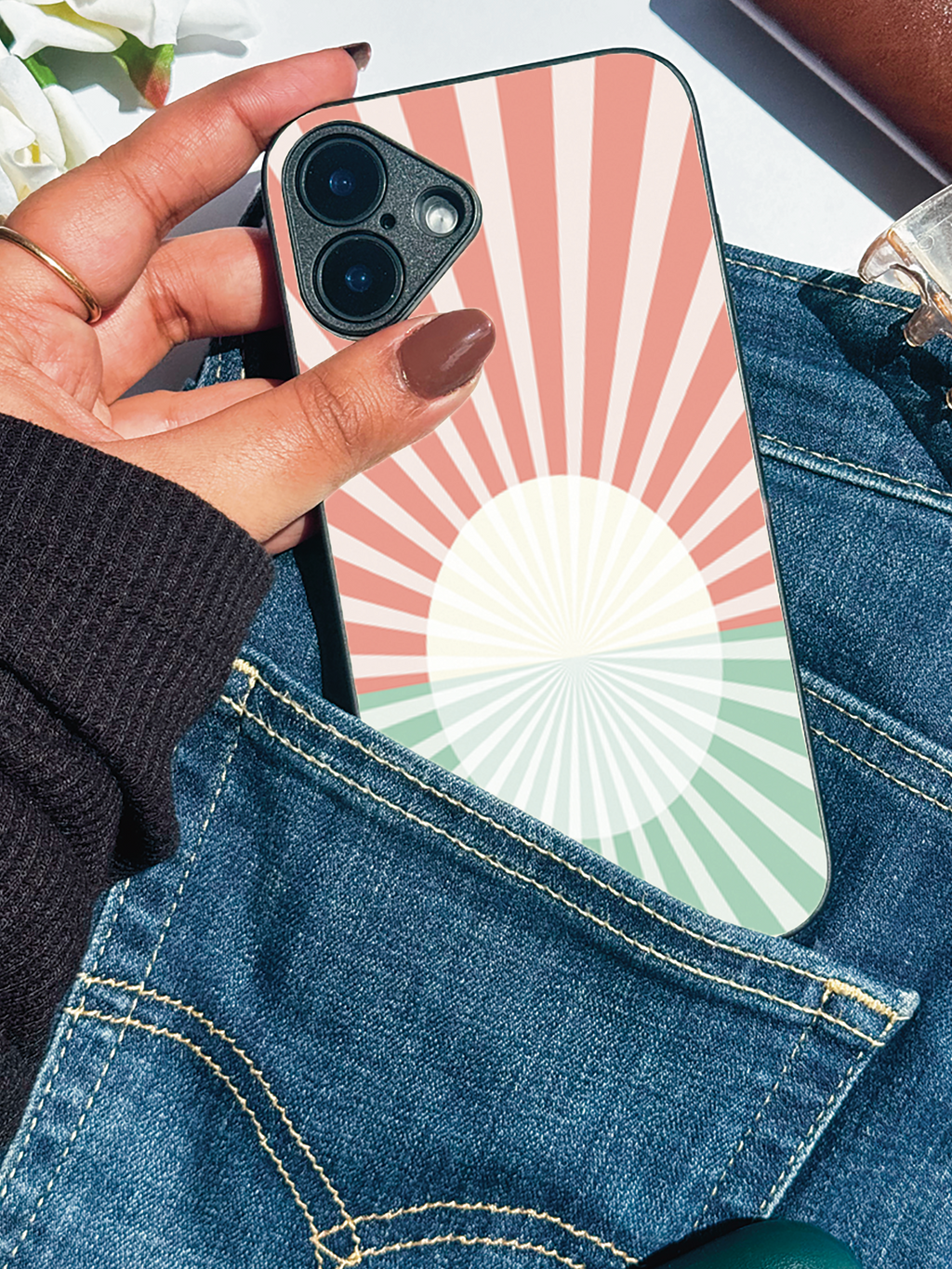 Sunburst Glow iPhone Covers (11–16) Series | Aesthetic Design