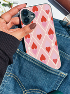 Argyle Love Printed Glass Back iPhone Covers (11–16) Series | Aesthetic Designs