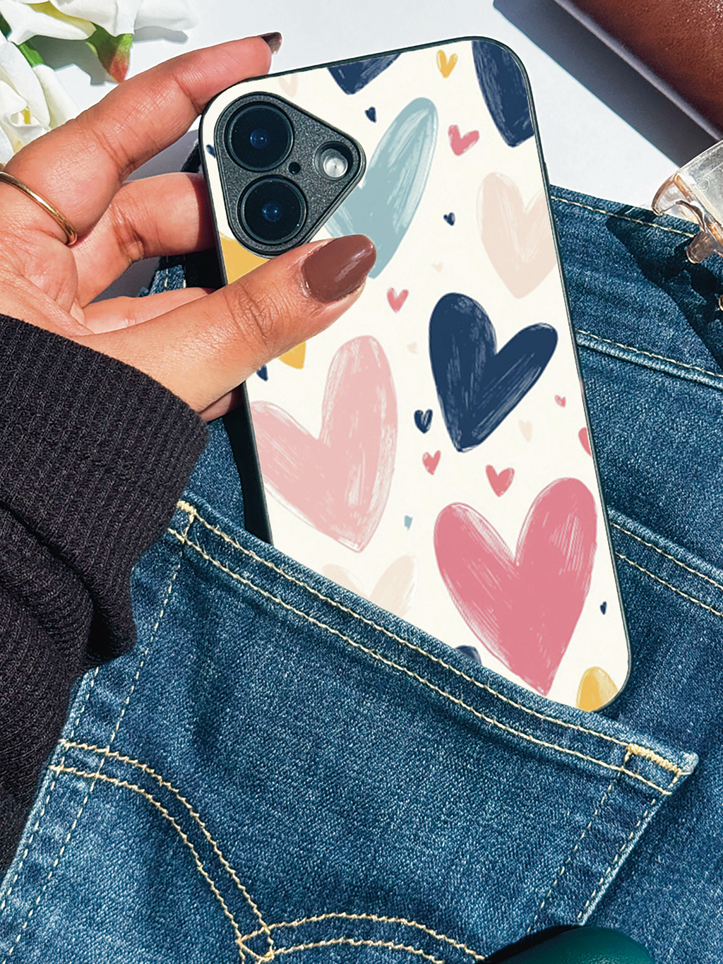 Painted Love iPhone Covers (11–16) Series | Cute Design