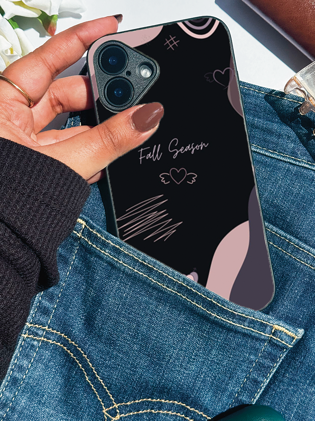 Autumn Hearts iPhone Covers (11–16) Series |  Aesthetic Design