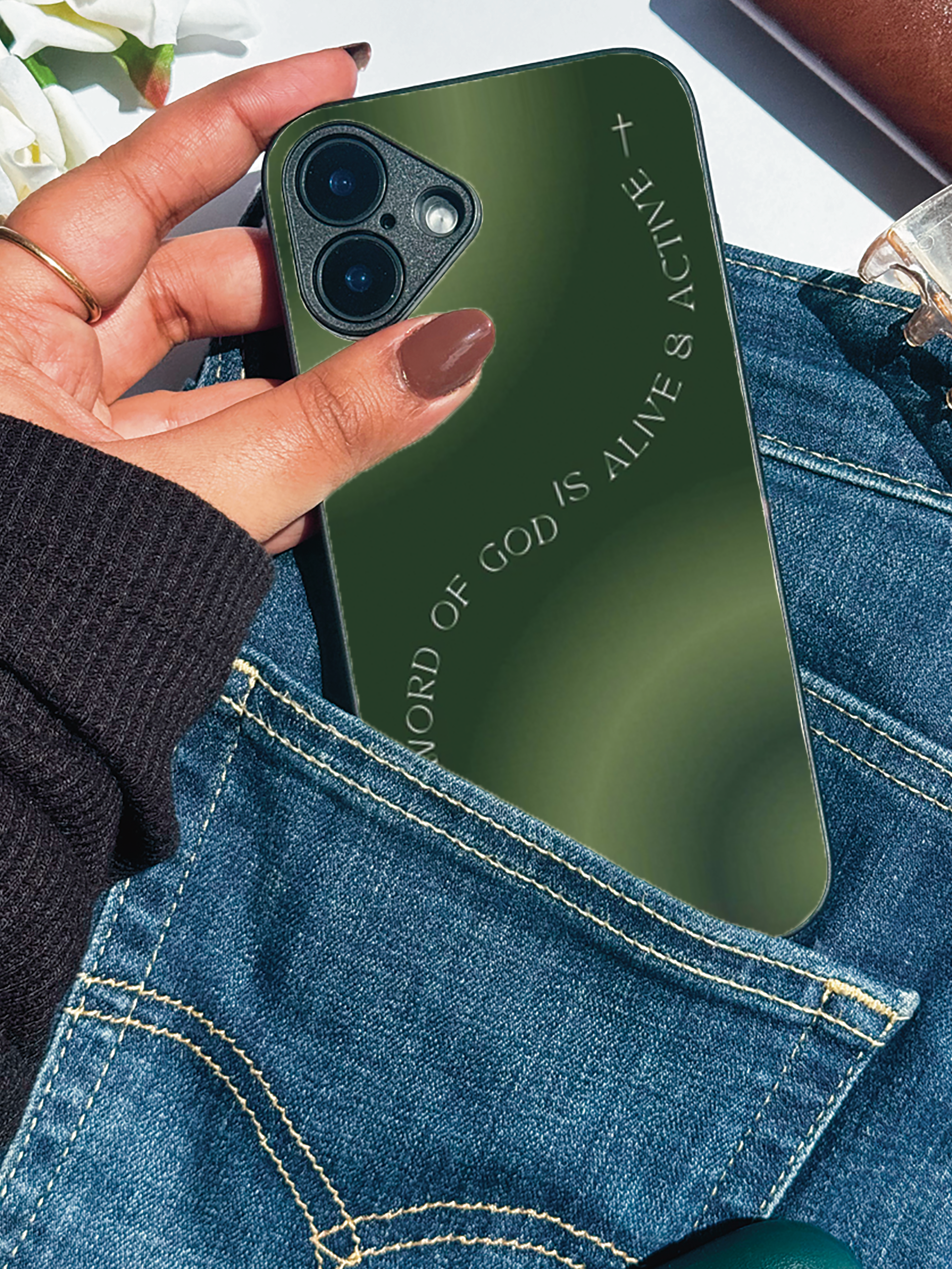 Word Alive Printed Glass Back iPhone Covers (11–16) Series | Aesthetic Designs