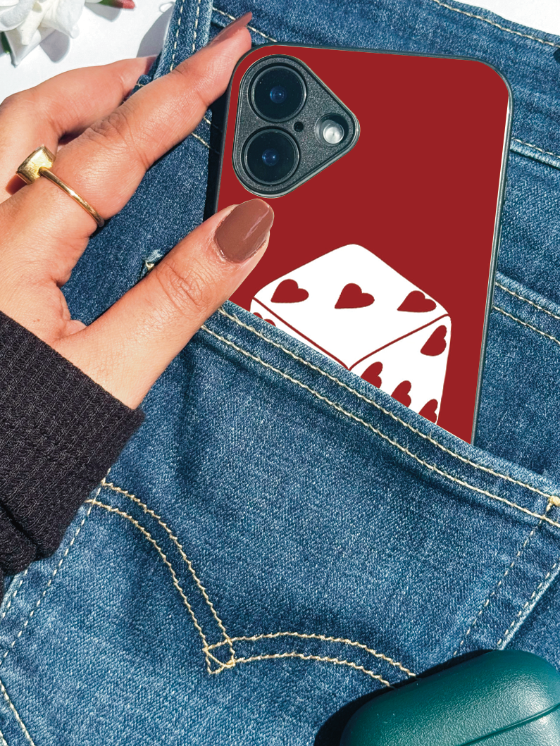 Hearts & Dice iPhone Covers (11–16) Series |Cute Design