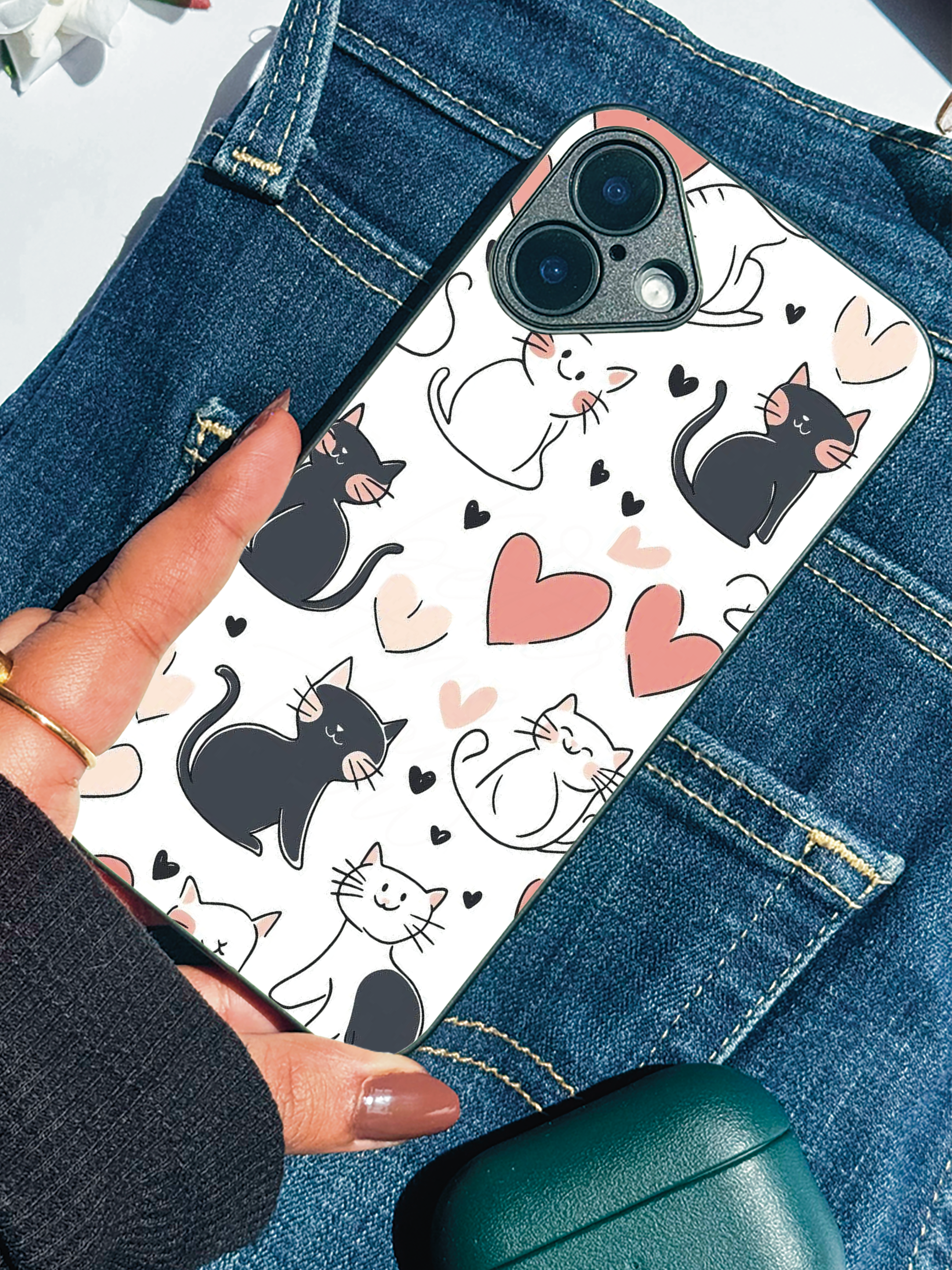 Meowgical Hearts iPhone Covers (11–16) Series | Cute Design