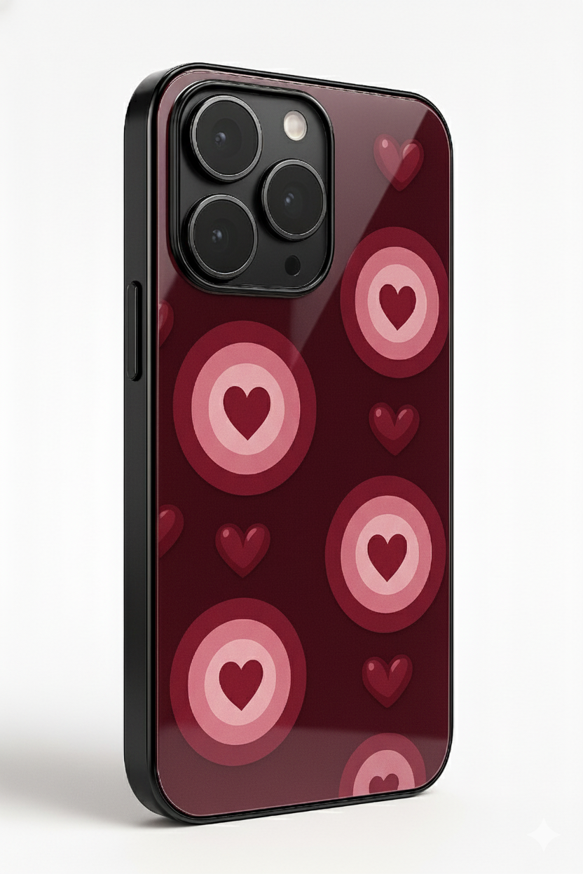 Cupid’s Target Printed Glass Back iPhone Covers (11–16) Series | Aesthetic Design