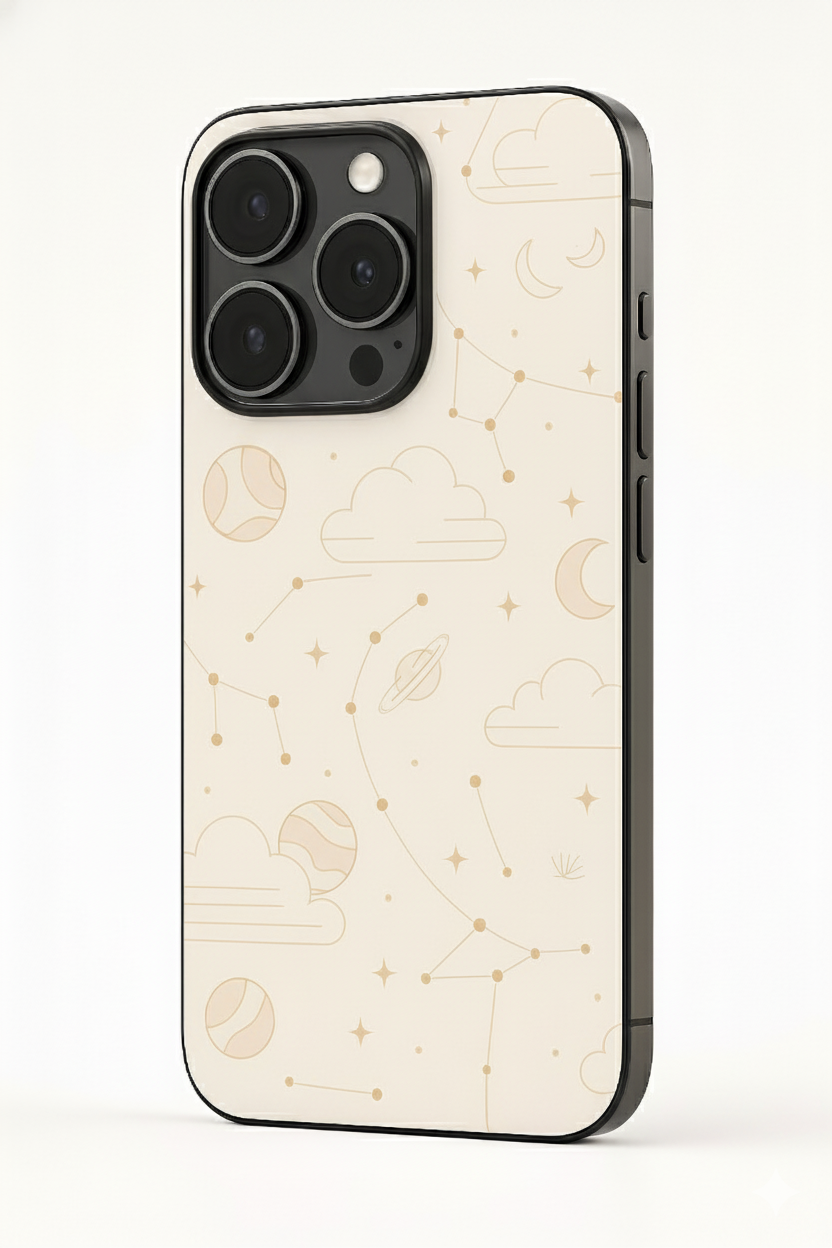Starry Skies Printed Glass Back iPhone Covers (11–16) Series | Aesthetic Designs