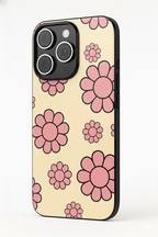 Pink Bloom Pop Printed Glass Back iPhone Covers (11–16) Series | Cute Designs