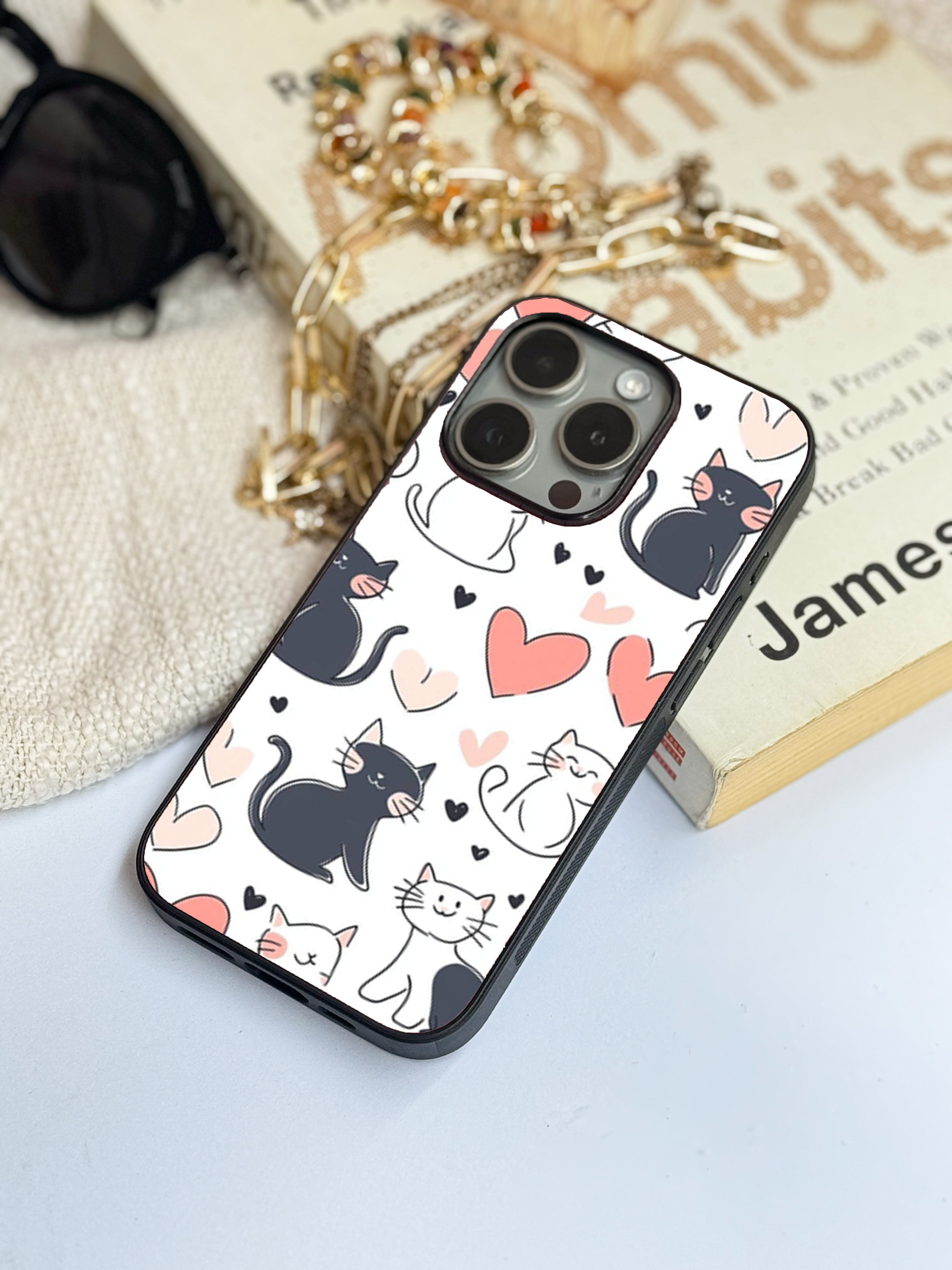 Cute & Quirky Meowgical Hearts iPhone Covers (11–16) Series