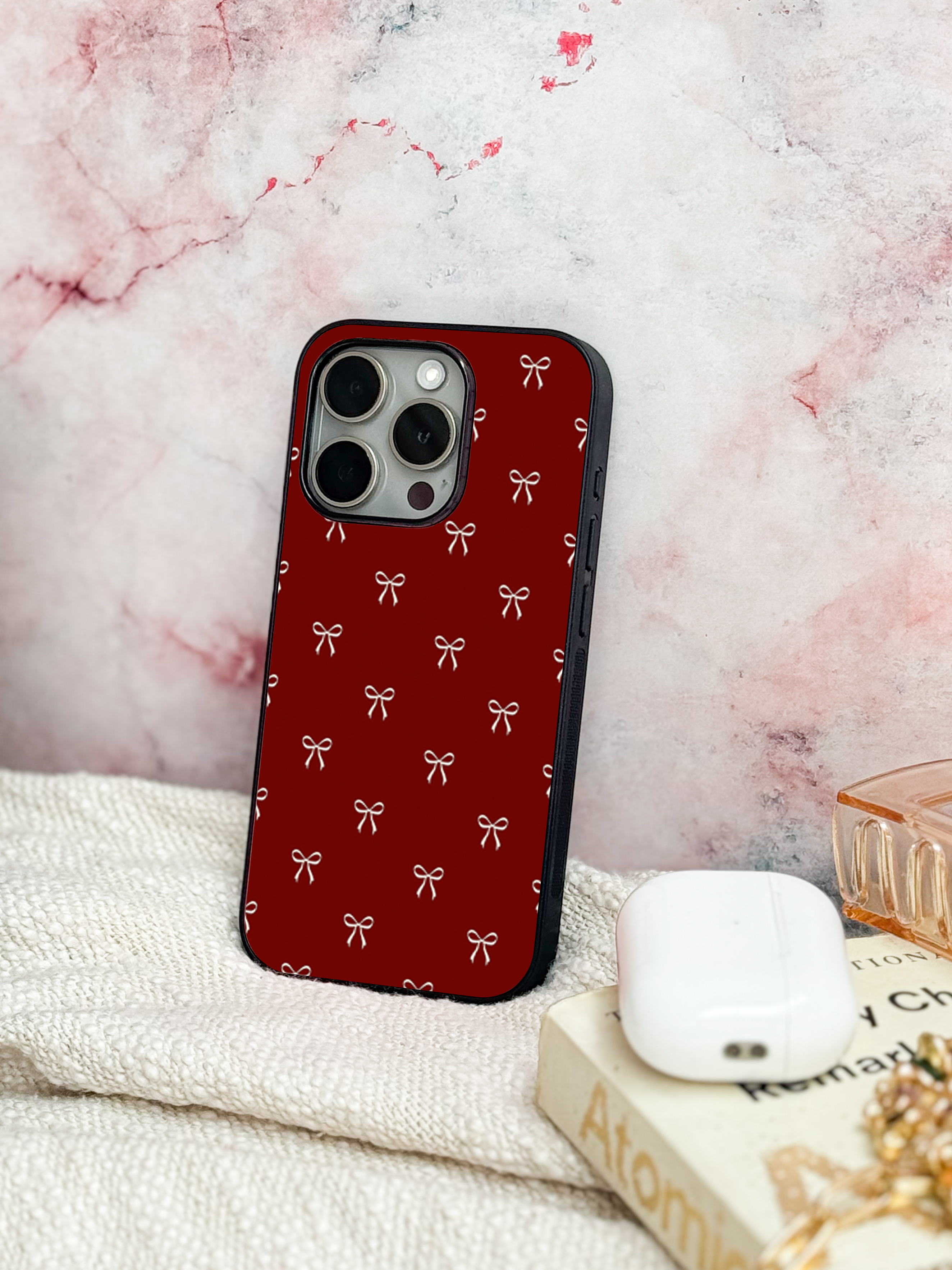 Cute & Quirky Velvet Bow iPhone Covers (11–16) Series