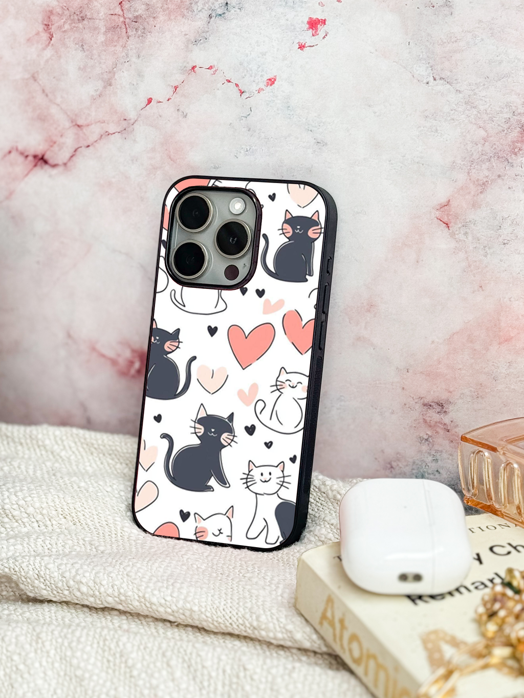 Meowgical Hearts iPhone Covers (11–16) Series | Cute Design