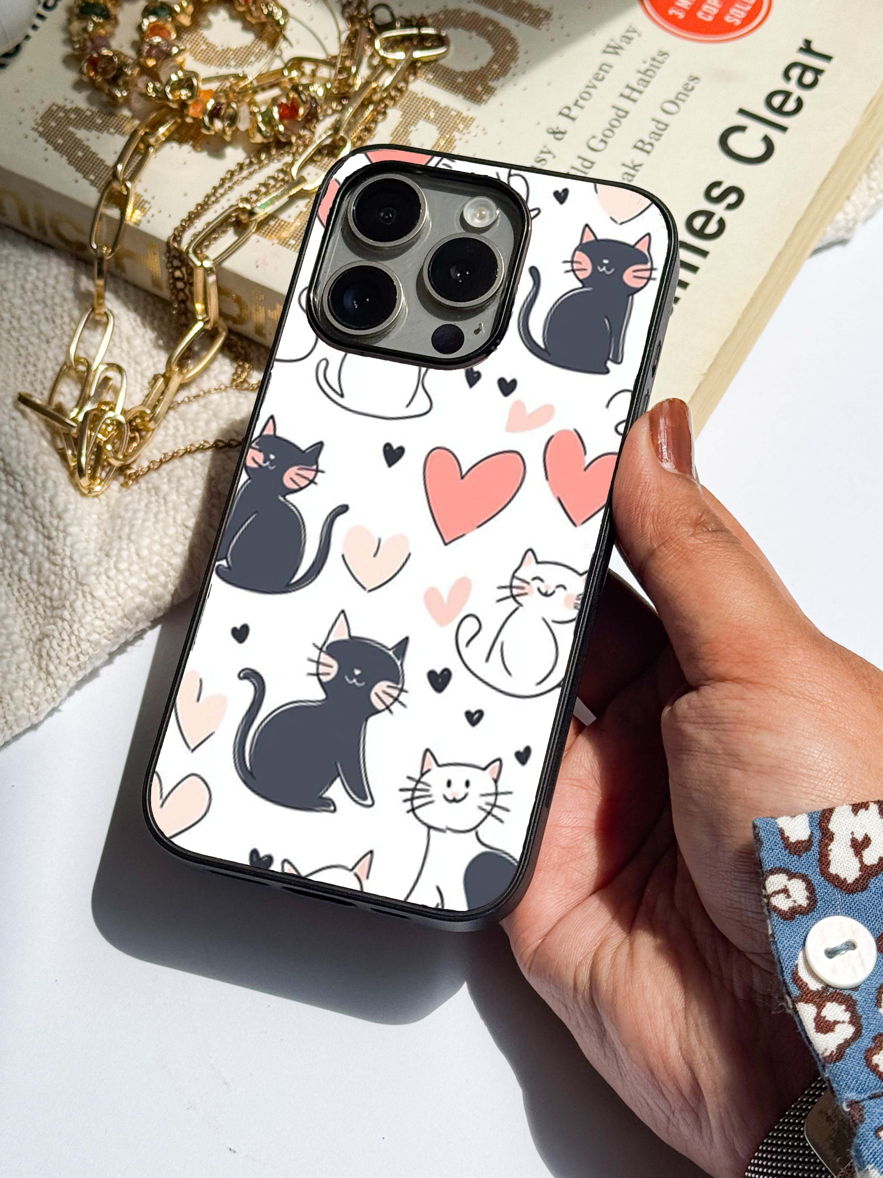 Cute & Quirky Meowgical Hearts iPhone Covers (11–16) Series