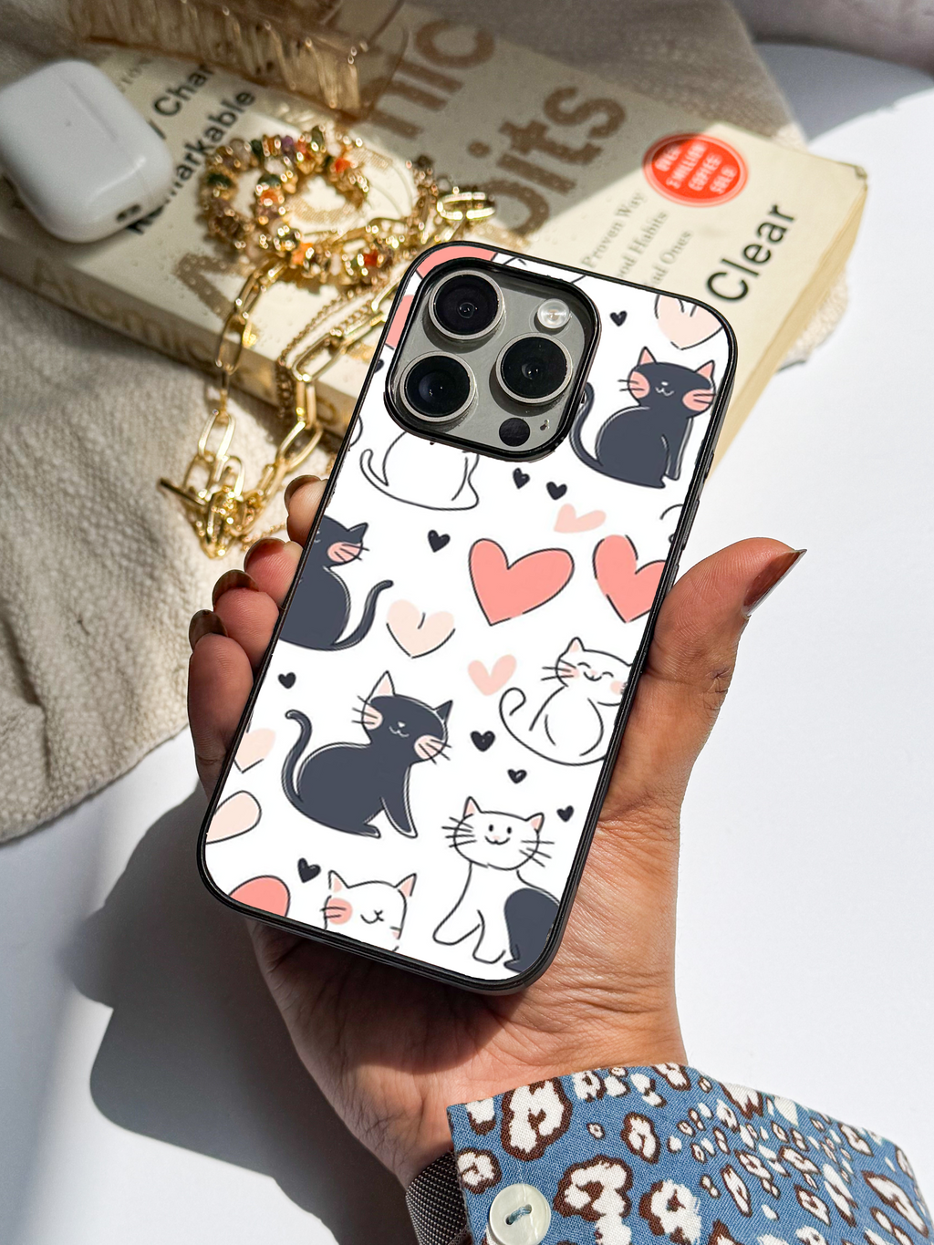 Meowgical Hearts iPhone Covers (11–16) Series | Cute Design