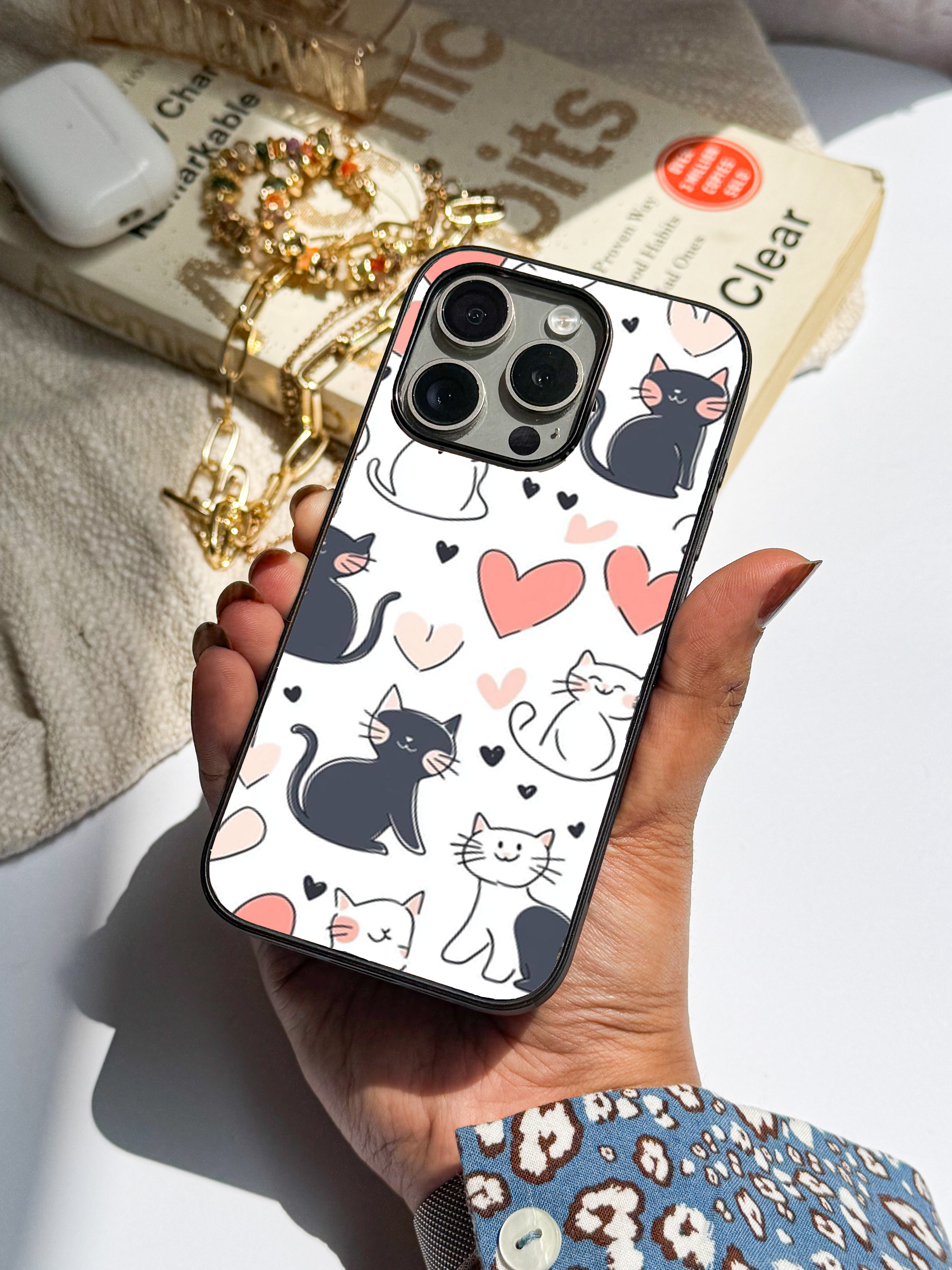 Cute & Quirky Meowgical Hearts iPhone Covers (11–16) Series
