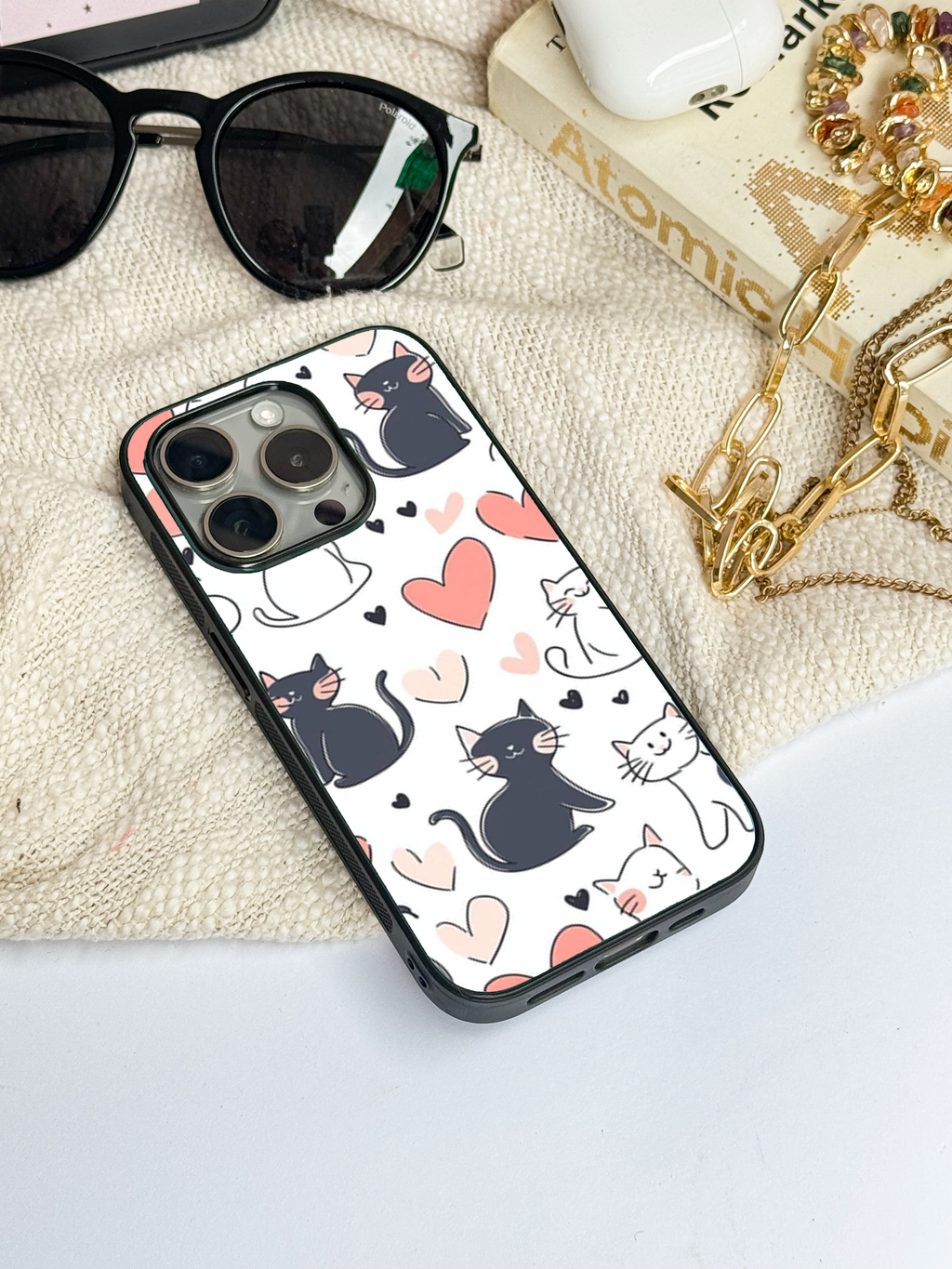 Meowgical Hearts iPhone Covers (11–16) Series | Cute Design