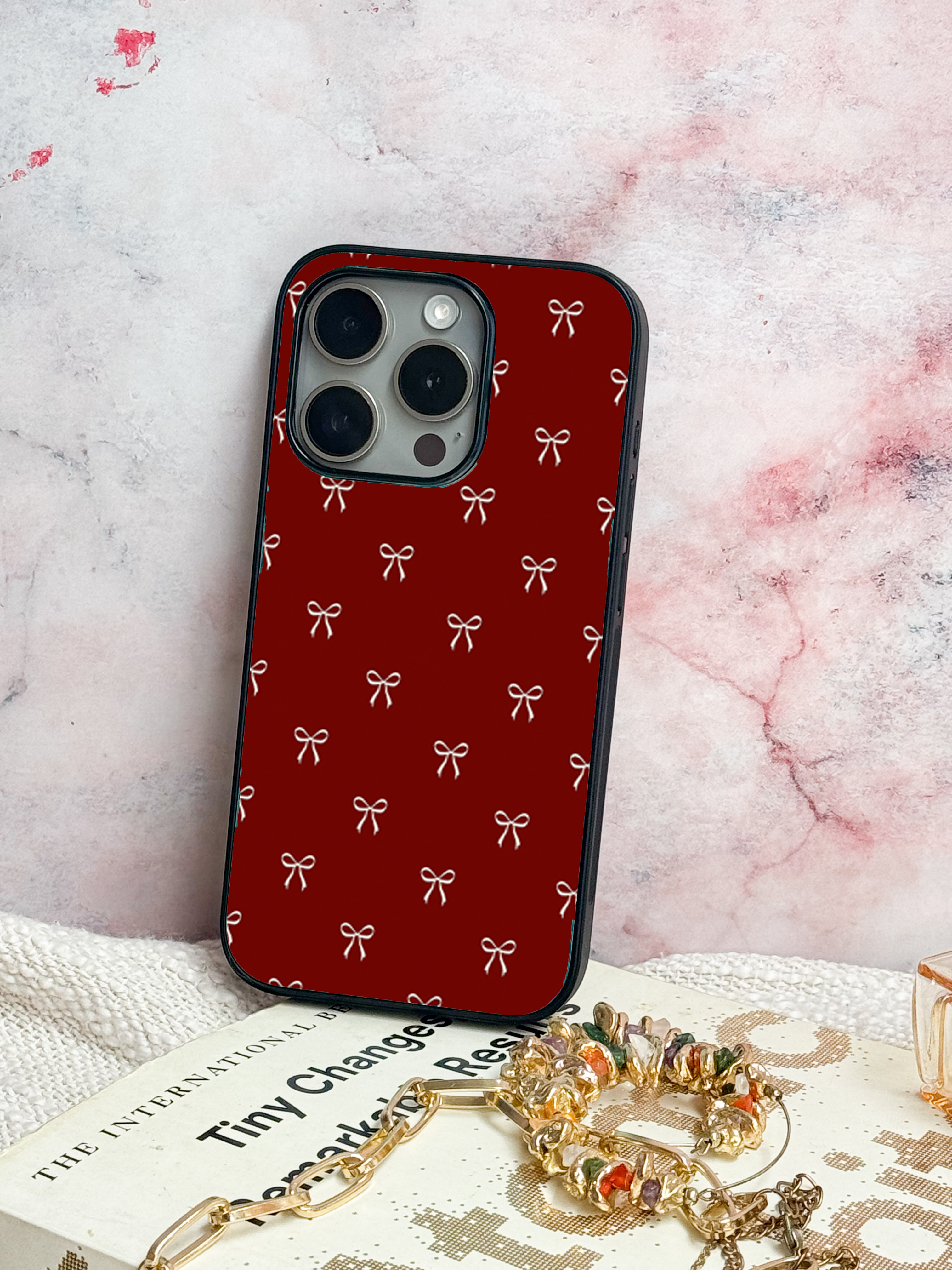 Cute & Quirky Velvet Bow iPhone Covers (11–16) Series