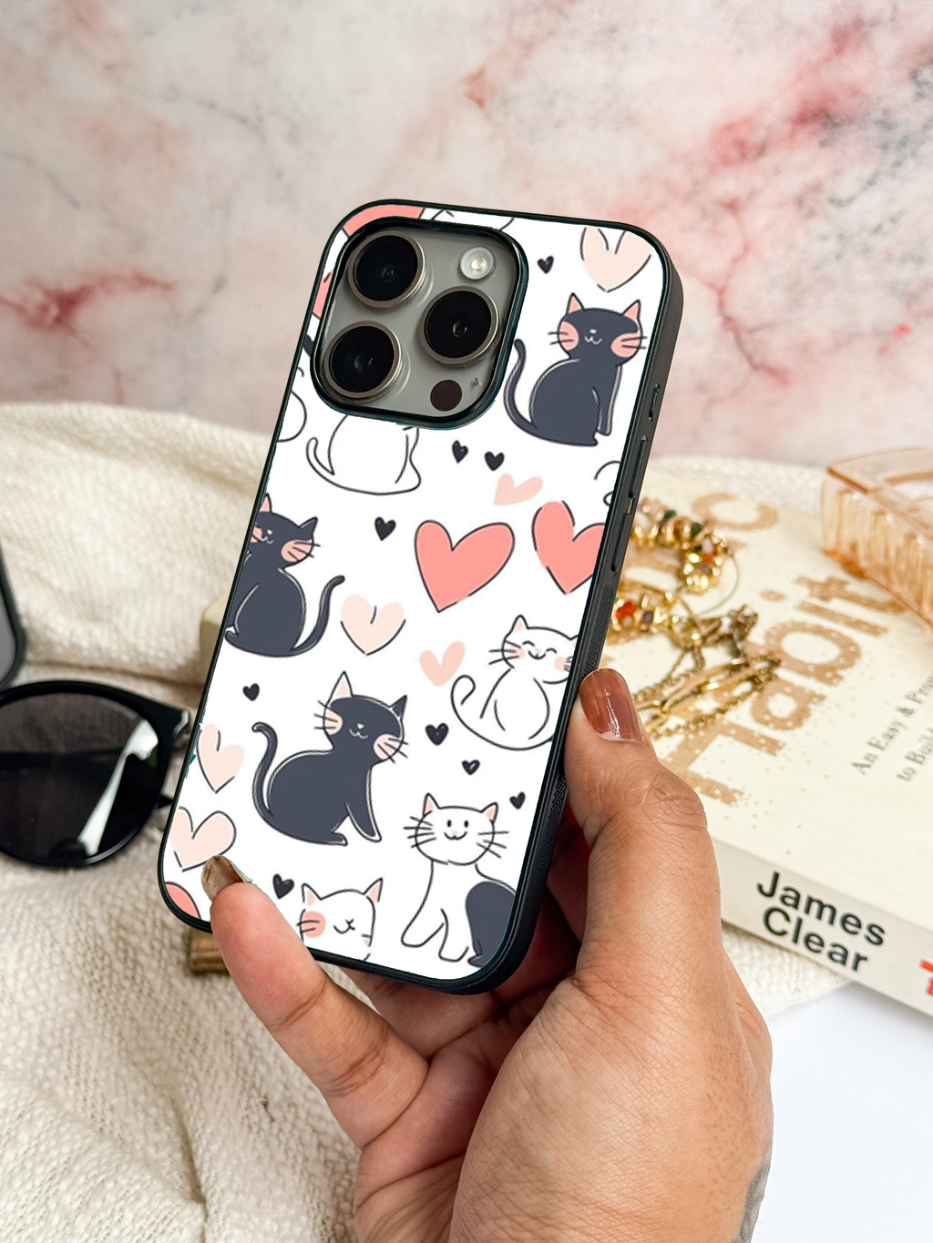 Meowgical Hearts iPhone Covers (11–16) Series | Cute Design