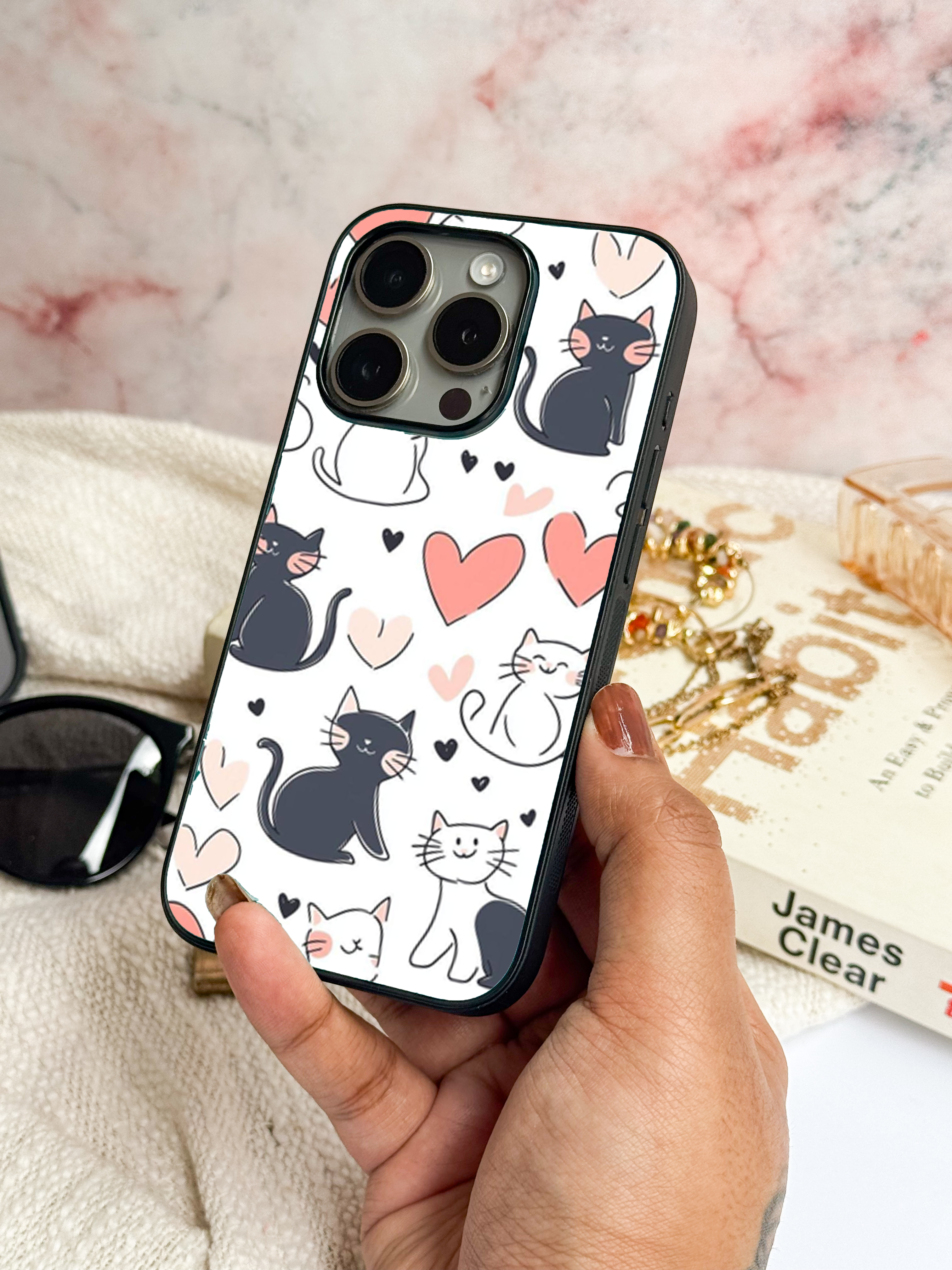 Cute & Quirky Meowgical Hearts iPhone Covers (11–16) Series