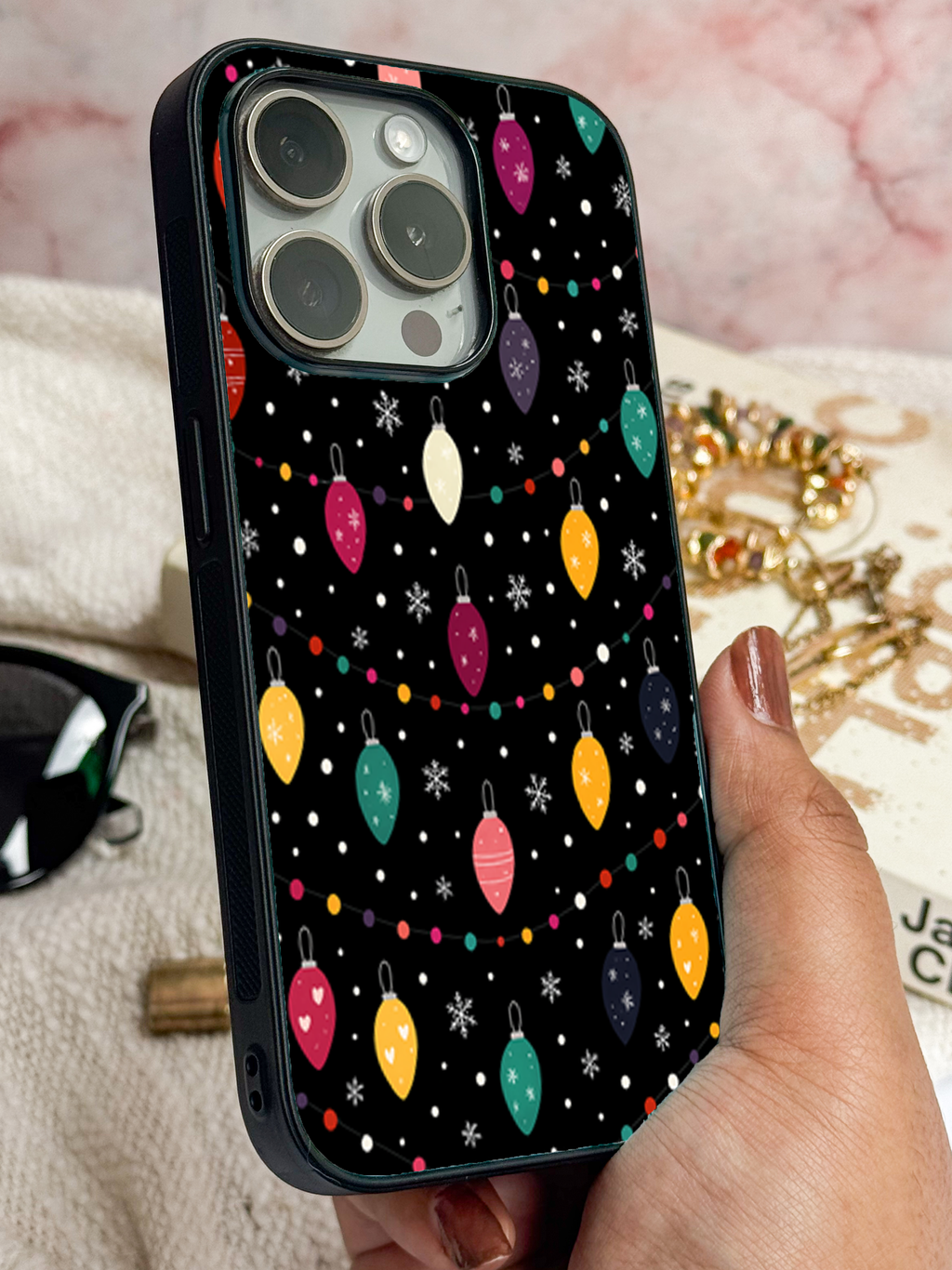 Twinkle Nights Printed Glass Back iPhone Covers (11–16) Series | Aesthetic Design