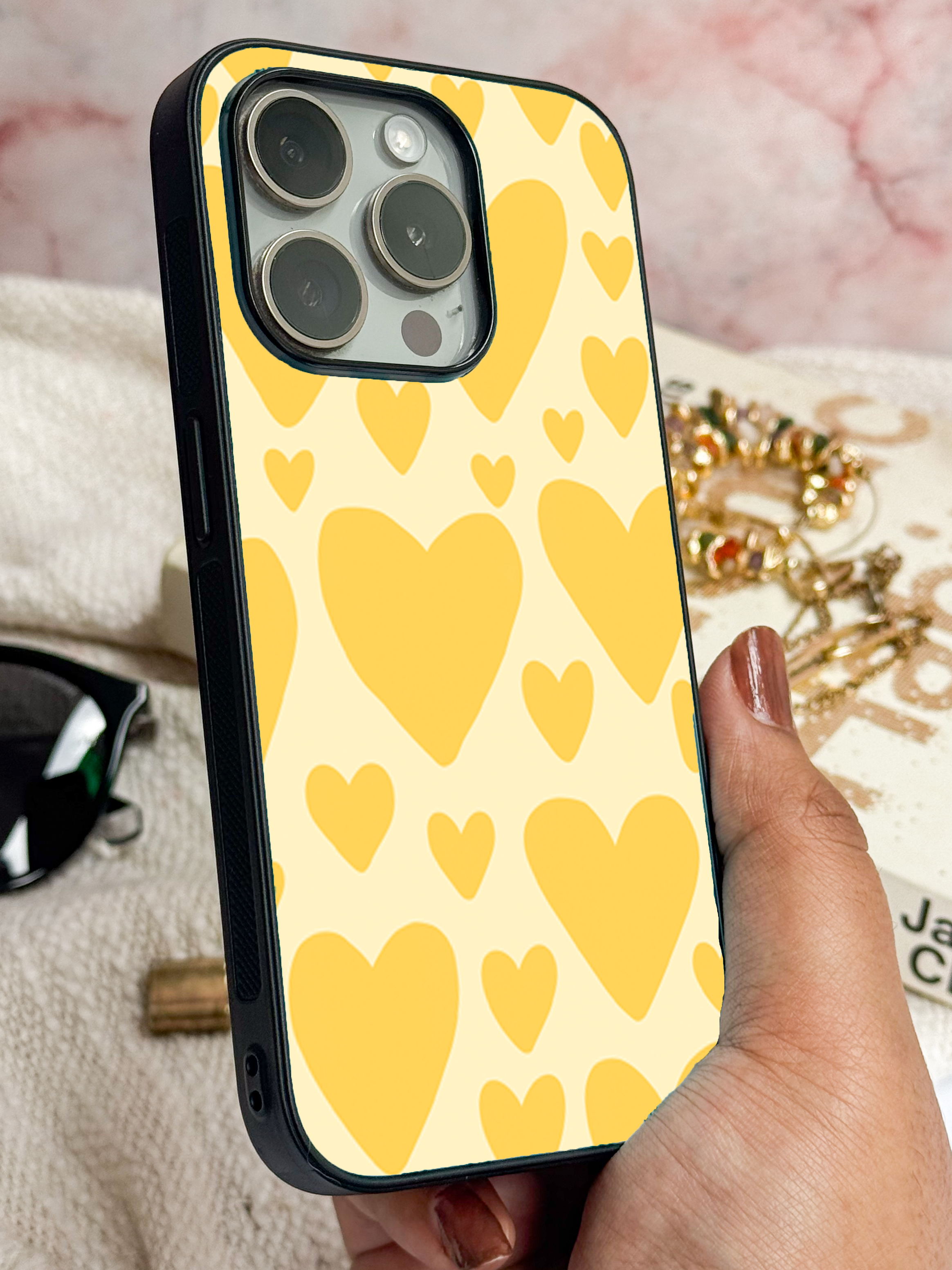 Sunshine Crush Printed Glass Back iPhone Covers (11–16) Series | Cute Designs