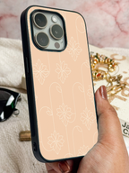 Blush Flora Printed Glass Back iPhone Covers (11–16) Series | Aesthetic Designs