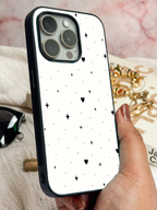 Starry Hearts Printed Glass Back iPhone Covers (11–16) Series | Aesthetic Designs