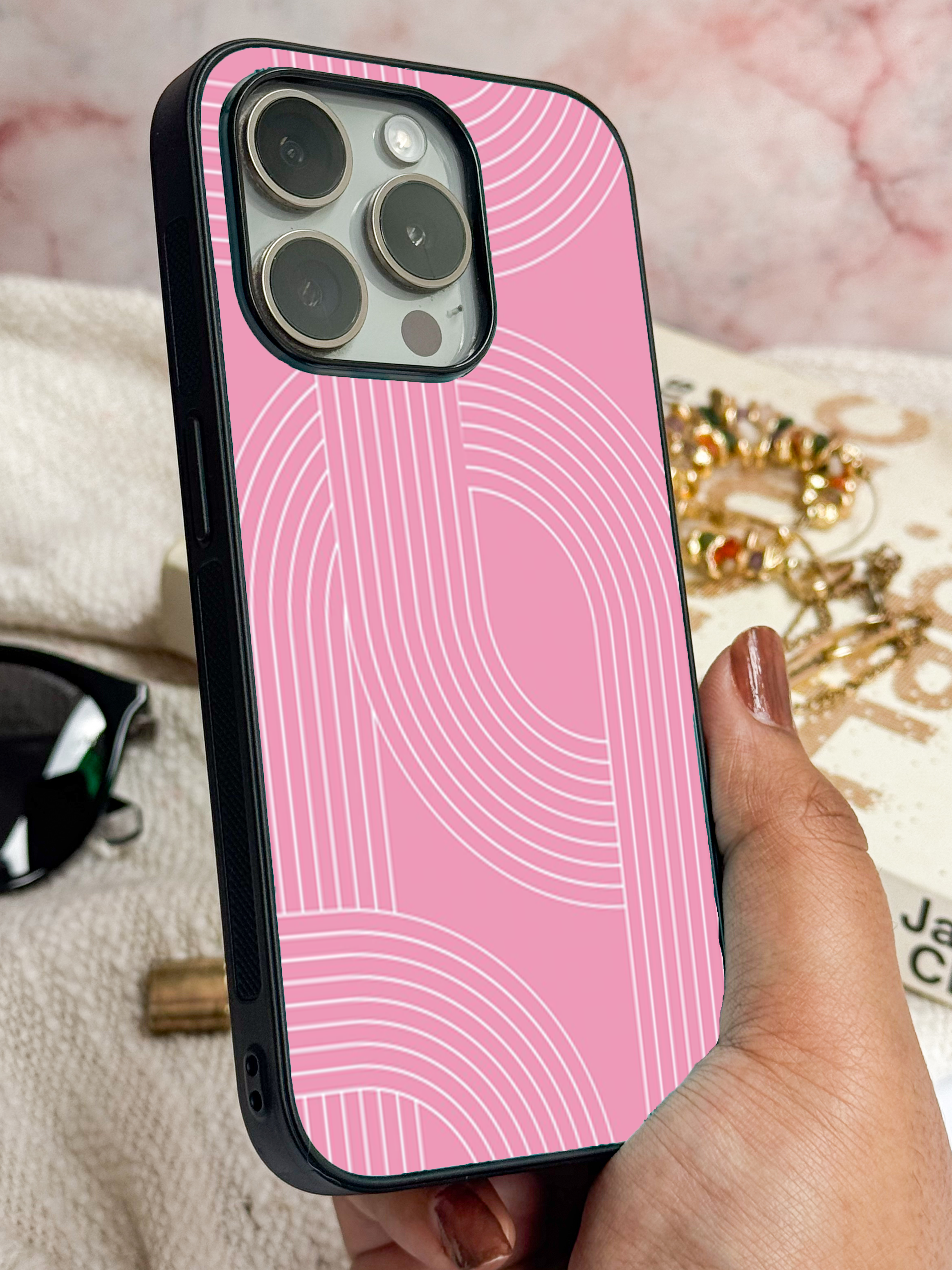 Linear Blush iPhone Covers (11–16) Series | Aesthetic Design