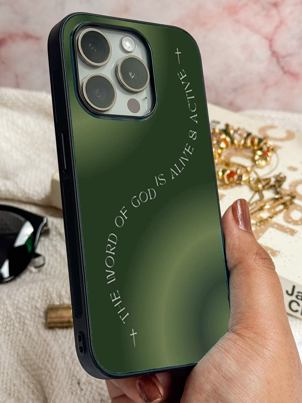 Word Alive Printed Glass Back iPhone Covers (11–16) Series | Aesthetic Designs