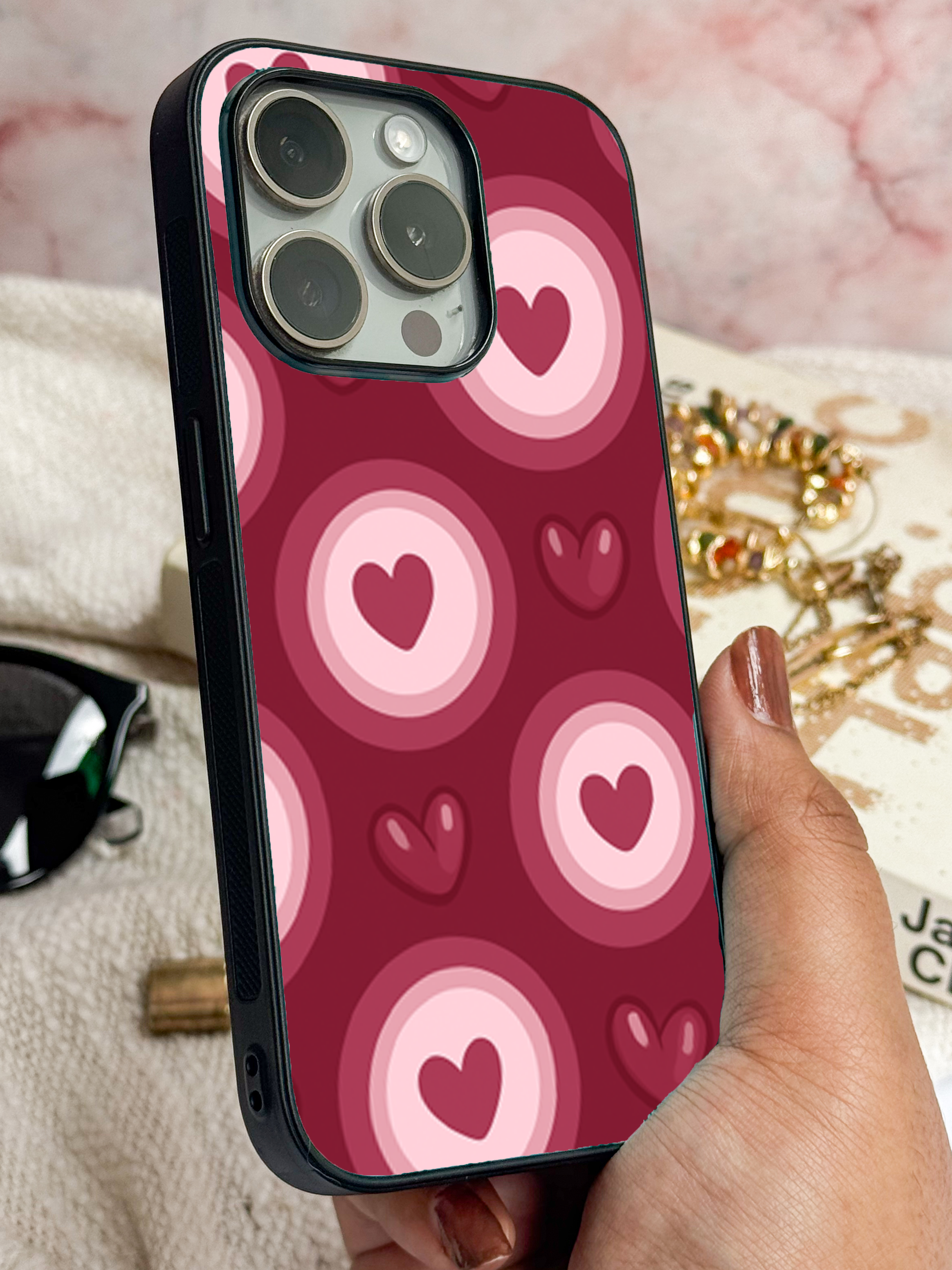 Cupid’s Target Printed Glass Back iPhone Covers (11–16) Series | Aesthetic Design