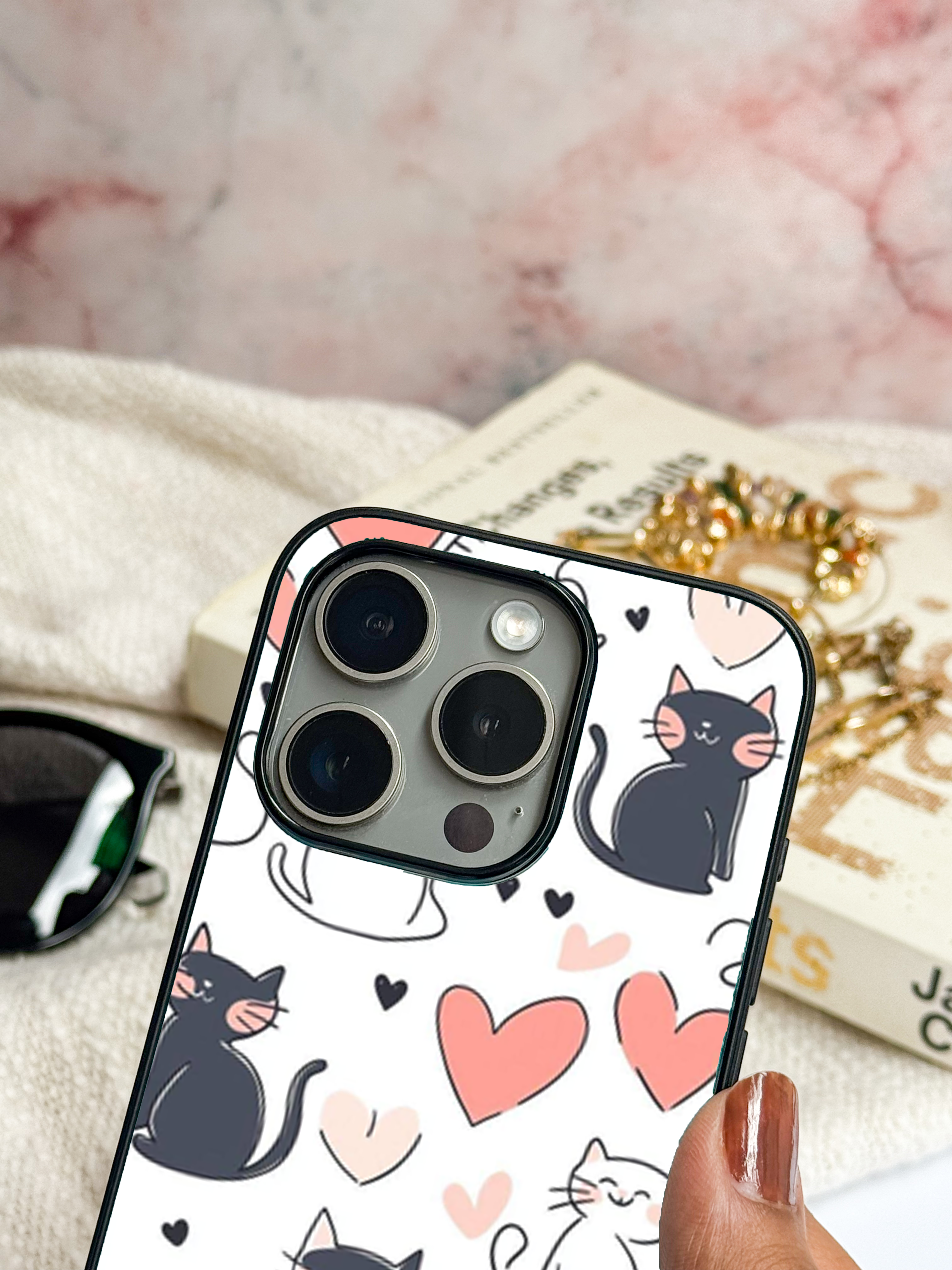 Cute & Quirky Meowgical Hearts iPhone Covers (11–16) Series