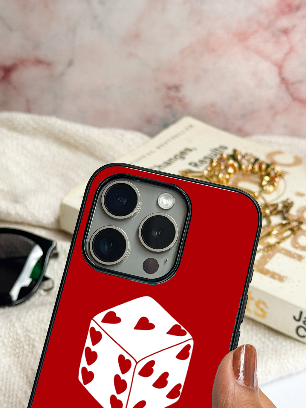 Hearts & Dice iPhone Covers (11–16) Series |Cute Design
