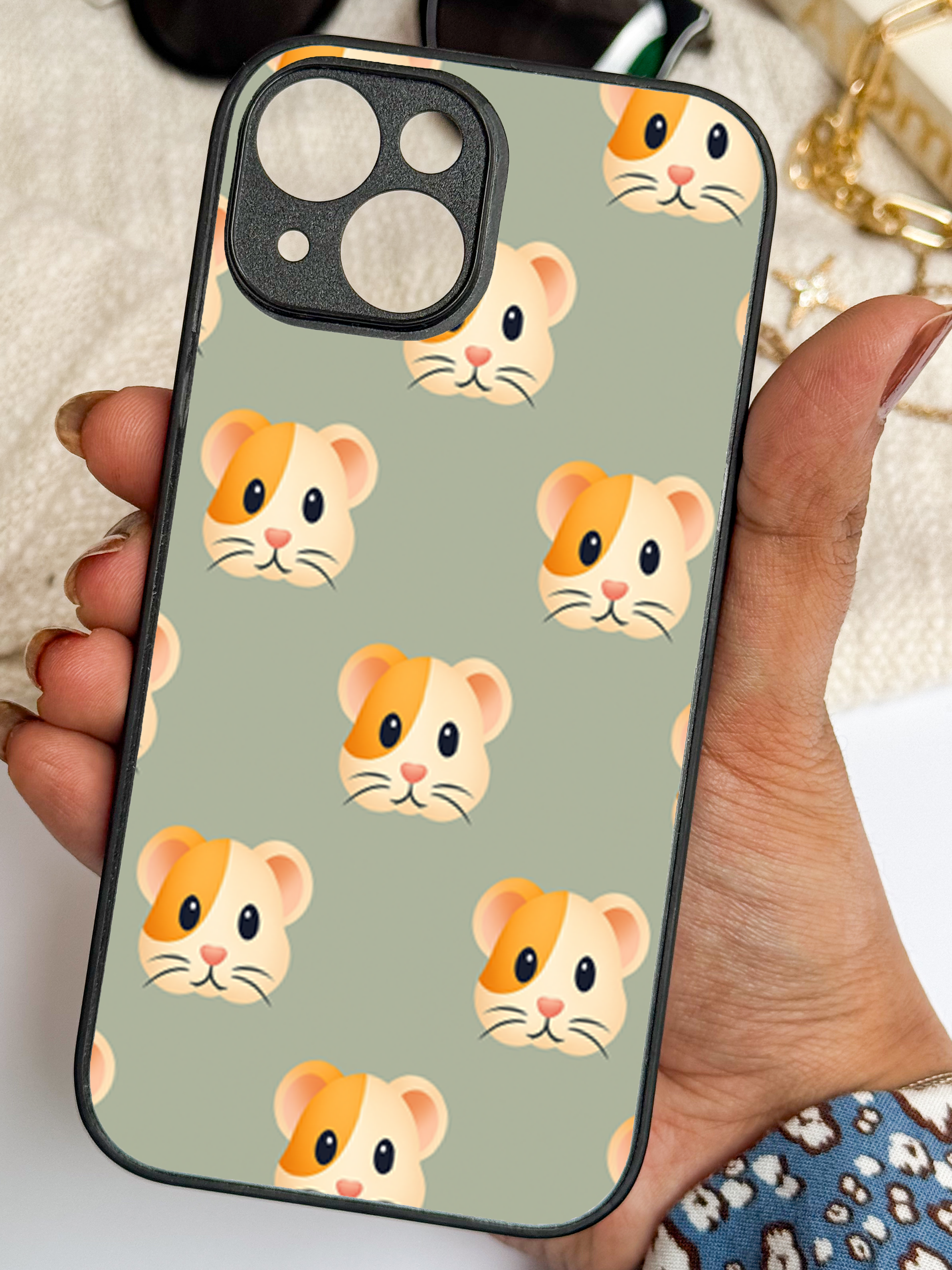 Cheeky Paws Printed Glass Back iPhone Covers (11–16) Series| Cute Design