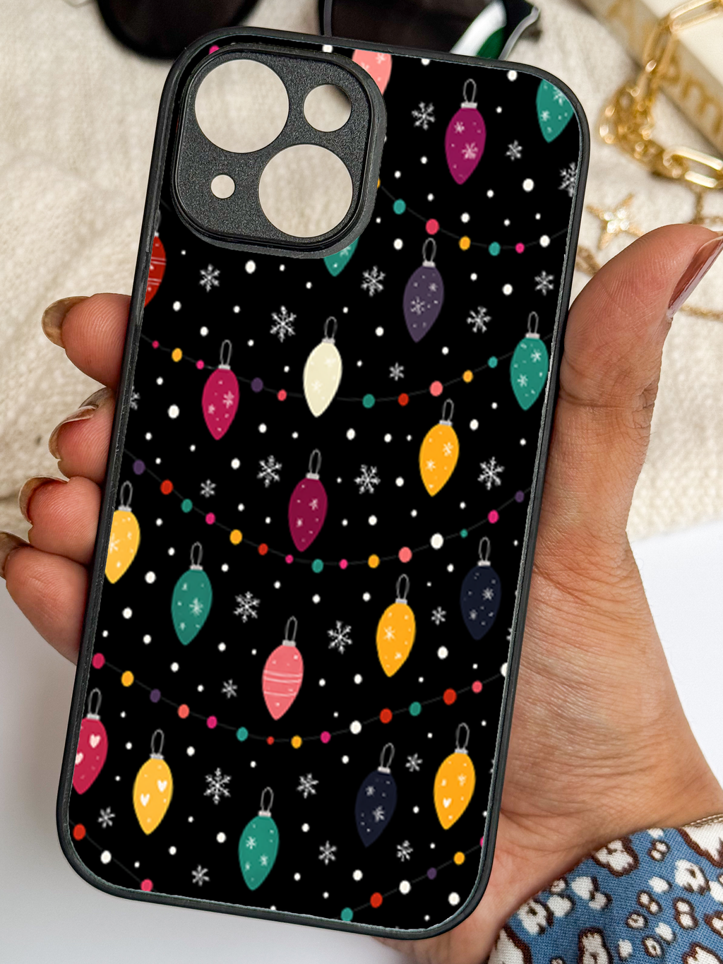 Twinkle Nights Printed Glass Back iPhone Covers (11–16) Series | Aesthetic Design
