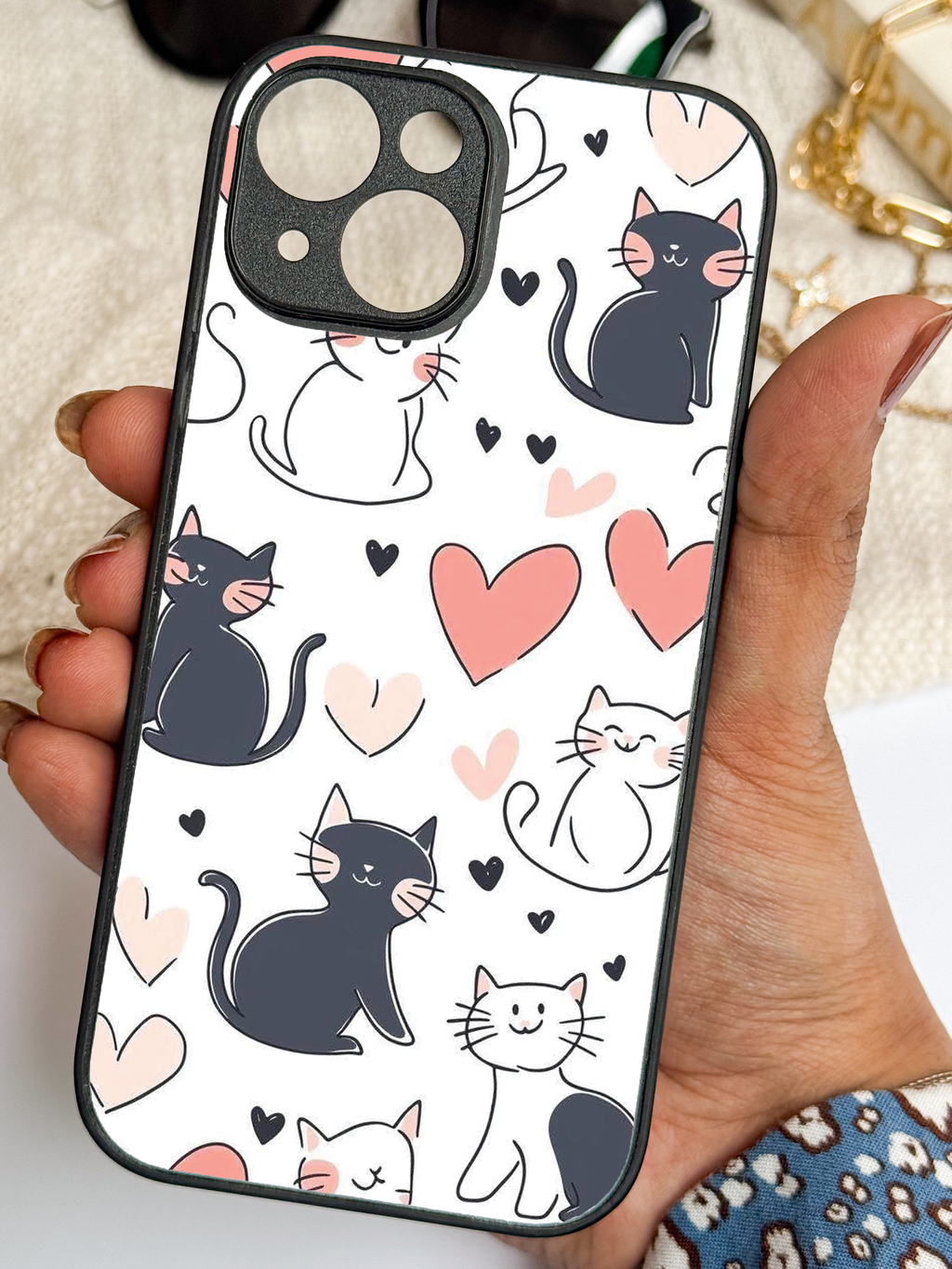 Meowgical Hearts iPhone Covers (11–16) Series | Cute Design