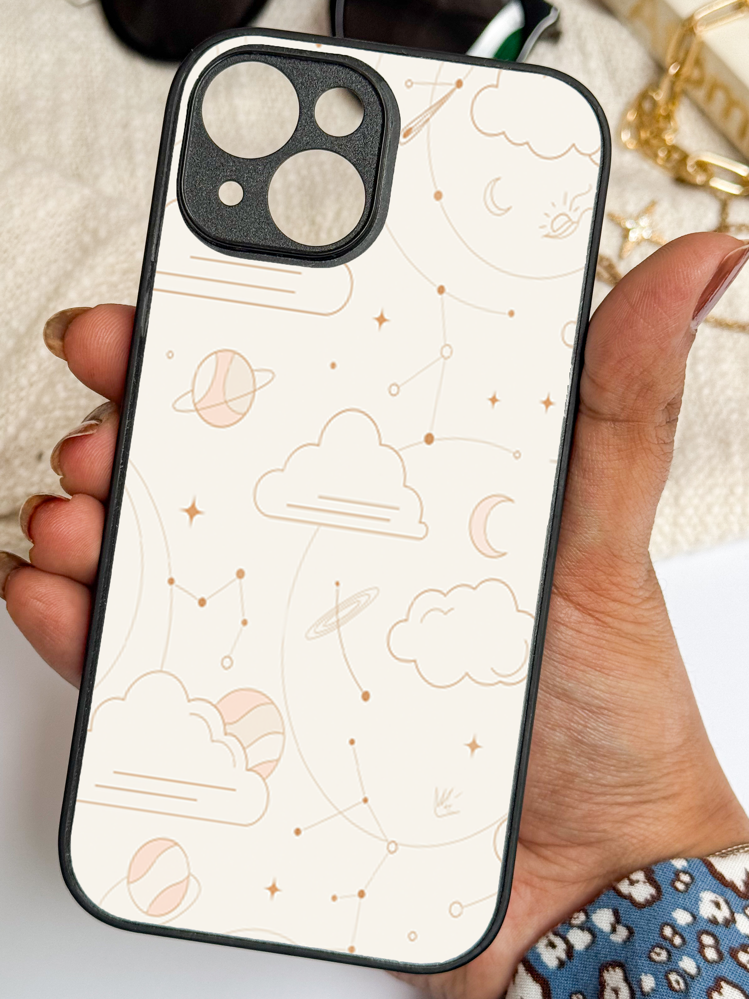 Starry Skies Printed Glass Back iPhone Covers (11–16) Series | Aesthetic Designs