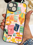 Vacay Vibes Printed Glass Back iPhone Covers (11–16) Series | Aesthetic Designs