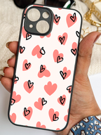 Love Doodle Printed Glass Back iPhone Covers (11–16) Series | Cute Designs