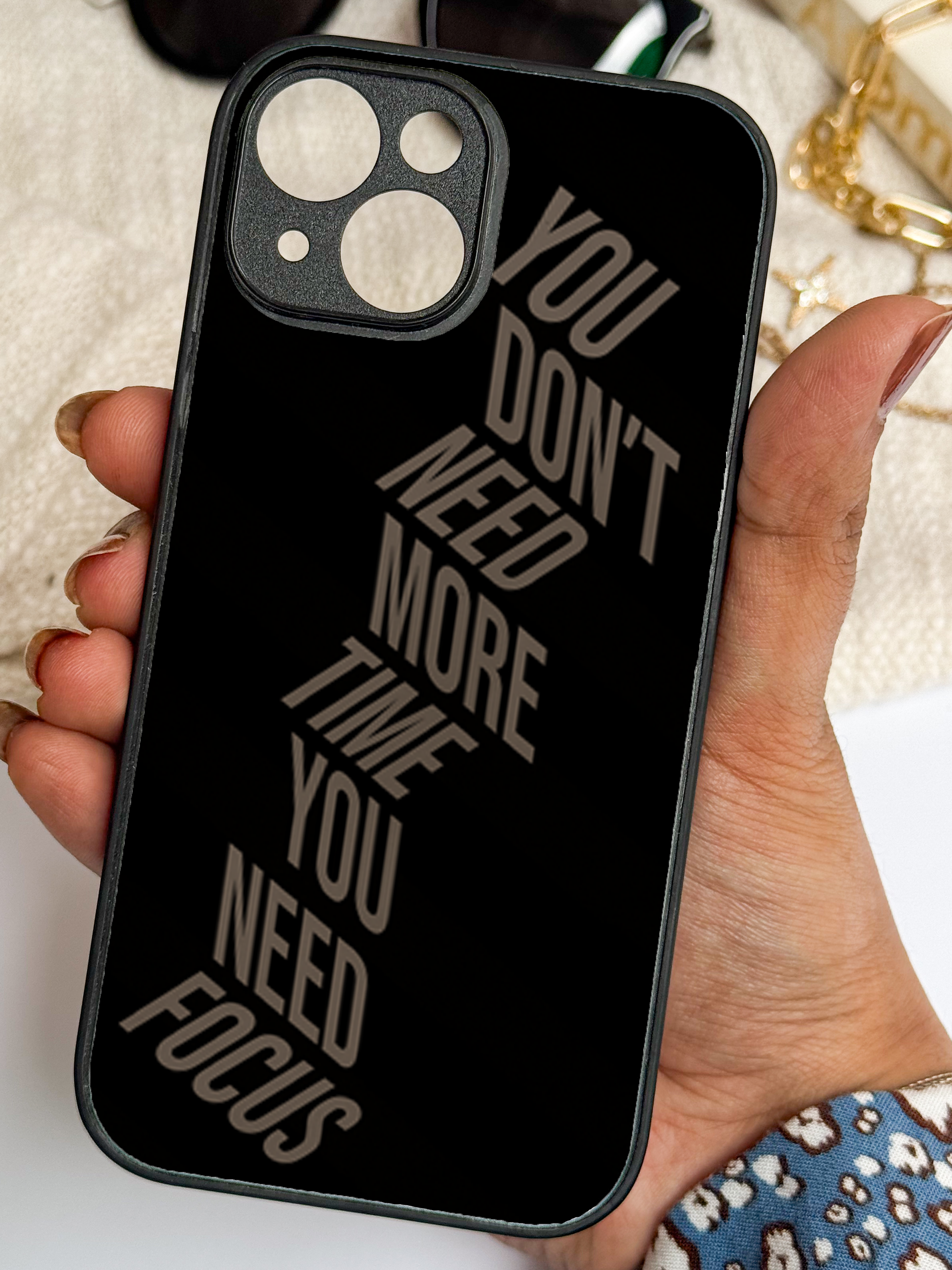 Focus Mode Printed Glass Back iPhone Covers (11–16) Series | Aesthetic Designs