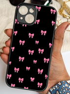 Glam Bow Printed Glass Back iPhone Covers (11–16) Series | Cute Designs