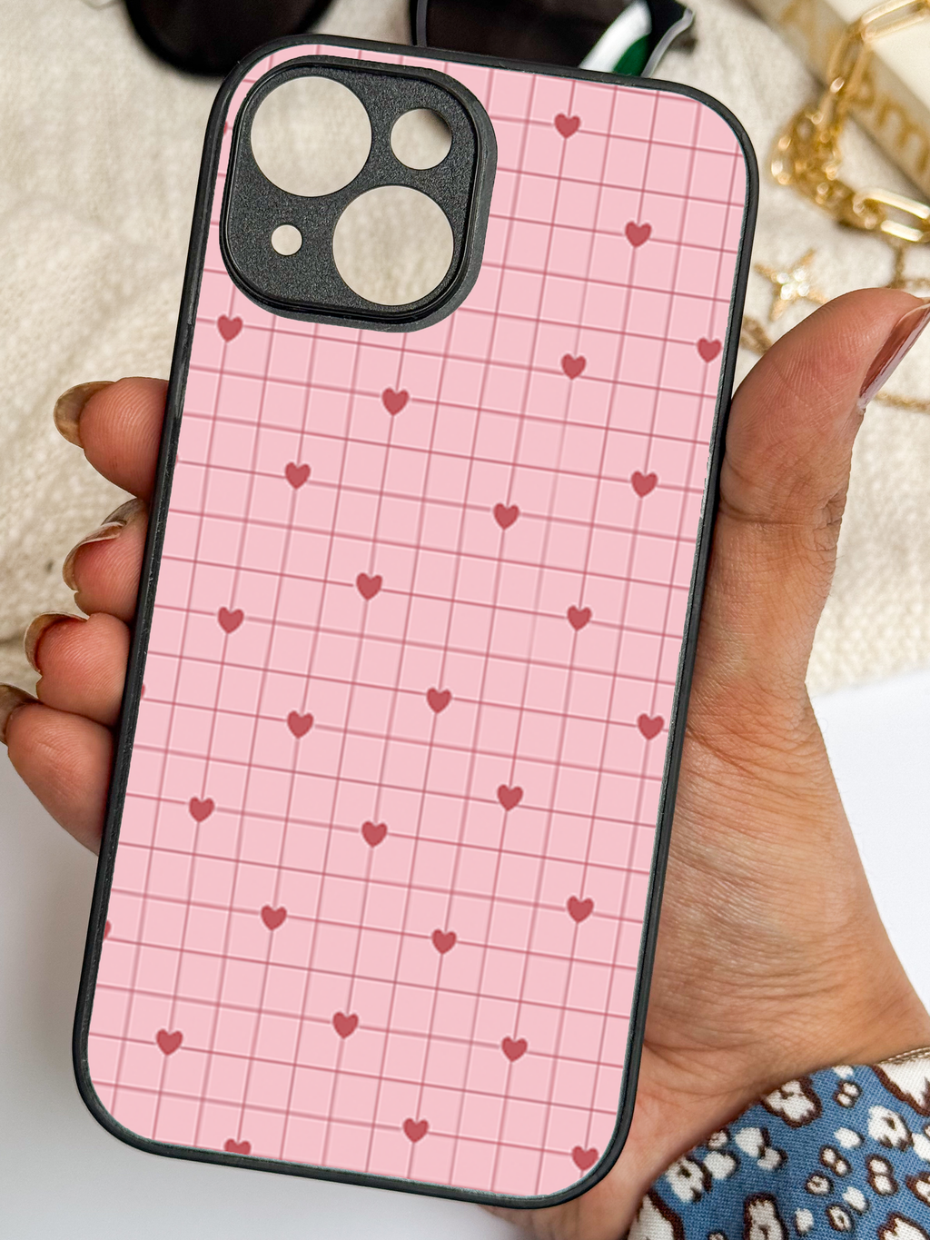 HeartGrid iPhone Covers (11–16) Series | Cute Design