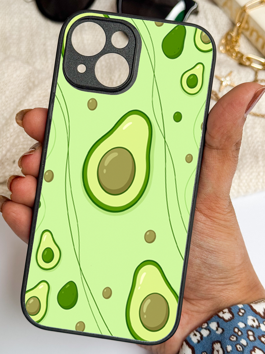 Cute & Quirky Avo Love Printed Glass Back iPhone Covers (11–16) Series | Aesthetic Designs