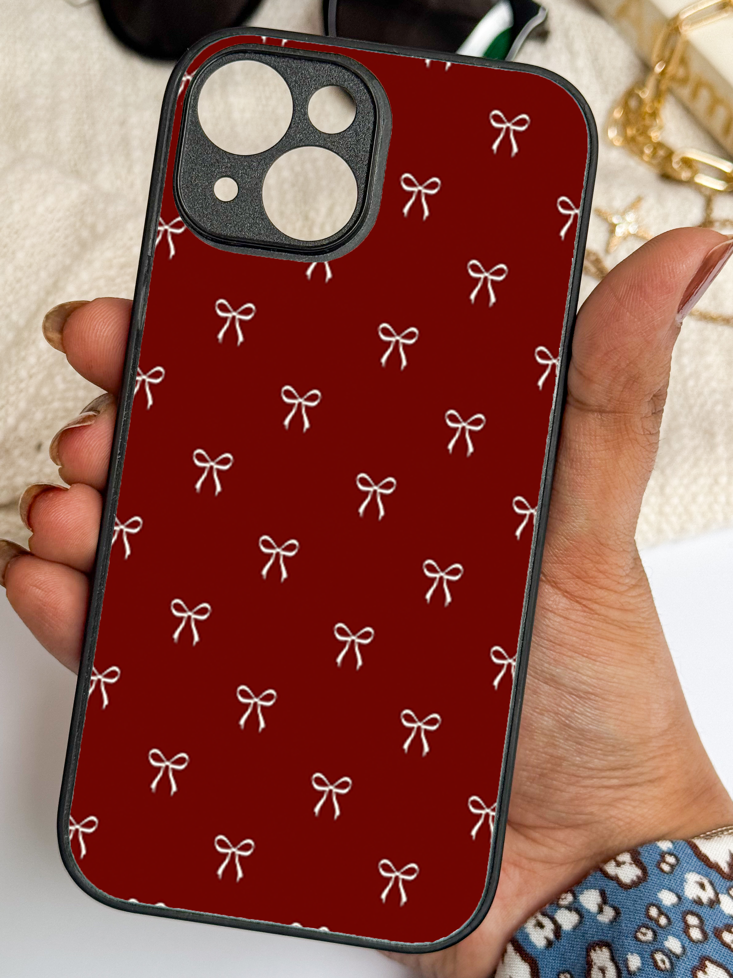 Velvet Bow iPhone Covers (11–16) Series | Cute Design