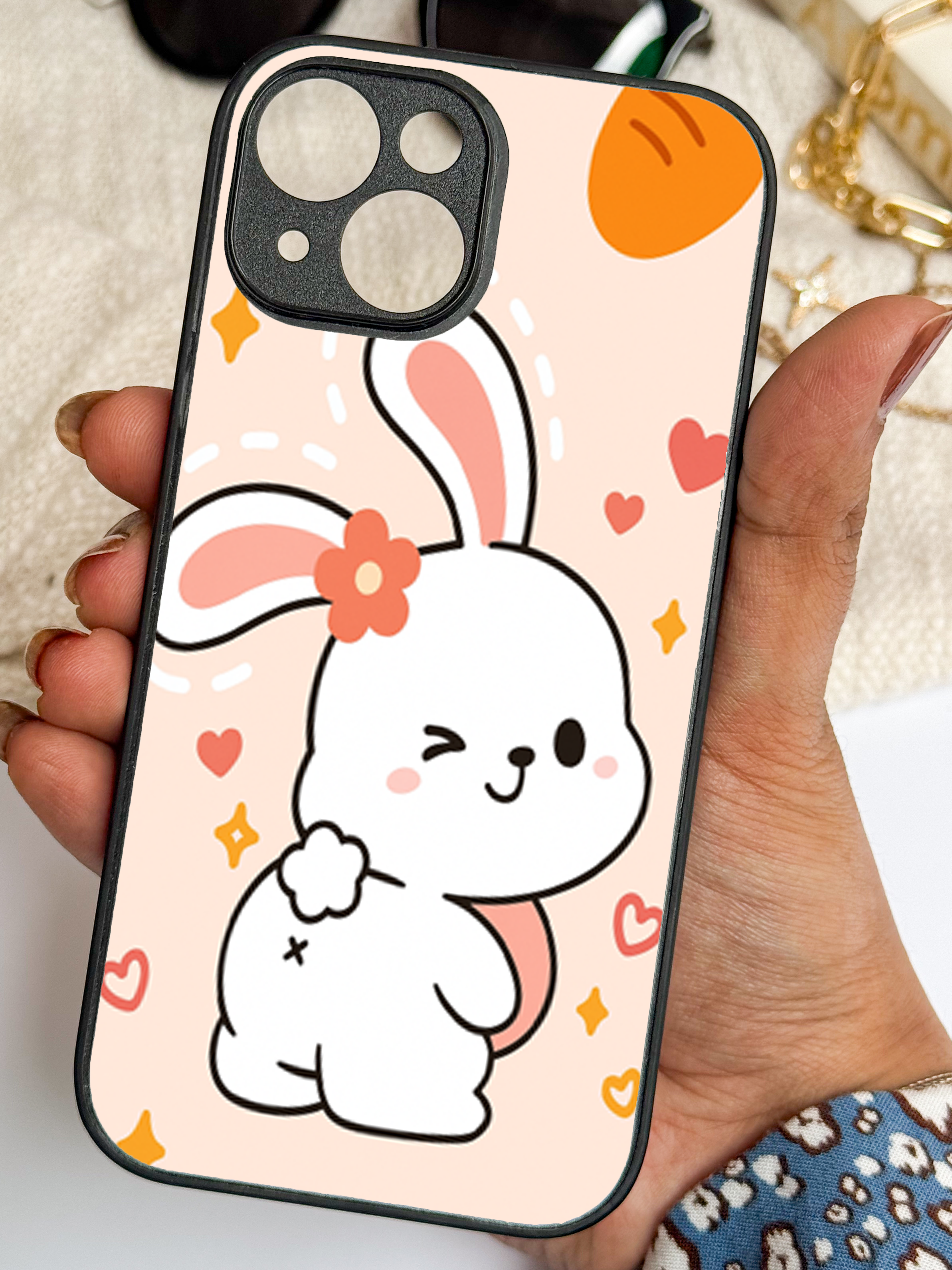 Bunny Pooh Premium Glass Back Cover For Samsung Galaxy S, A, M & F Series