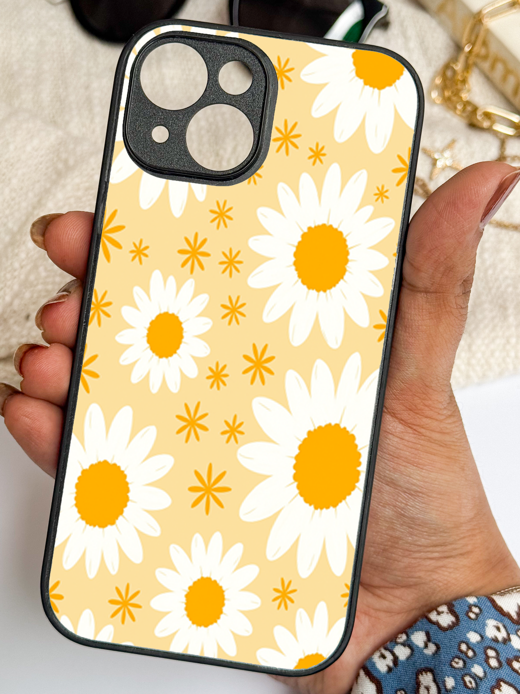 Floral Bliss Printed Glass Back iPhone Covers (11–16) Series | Cute Design