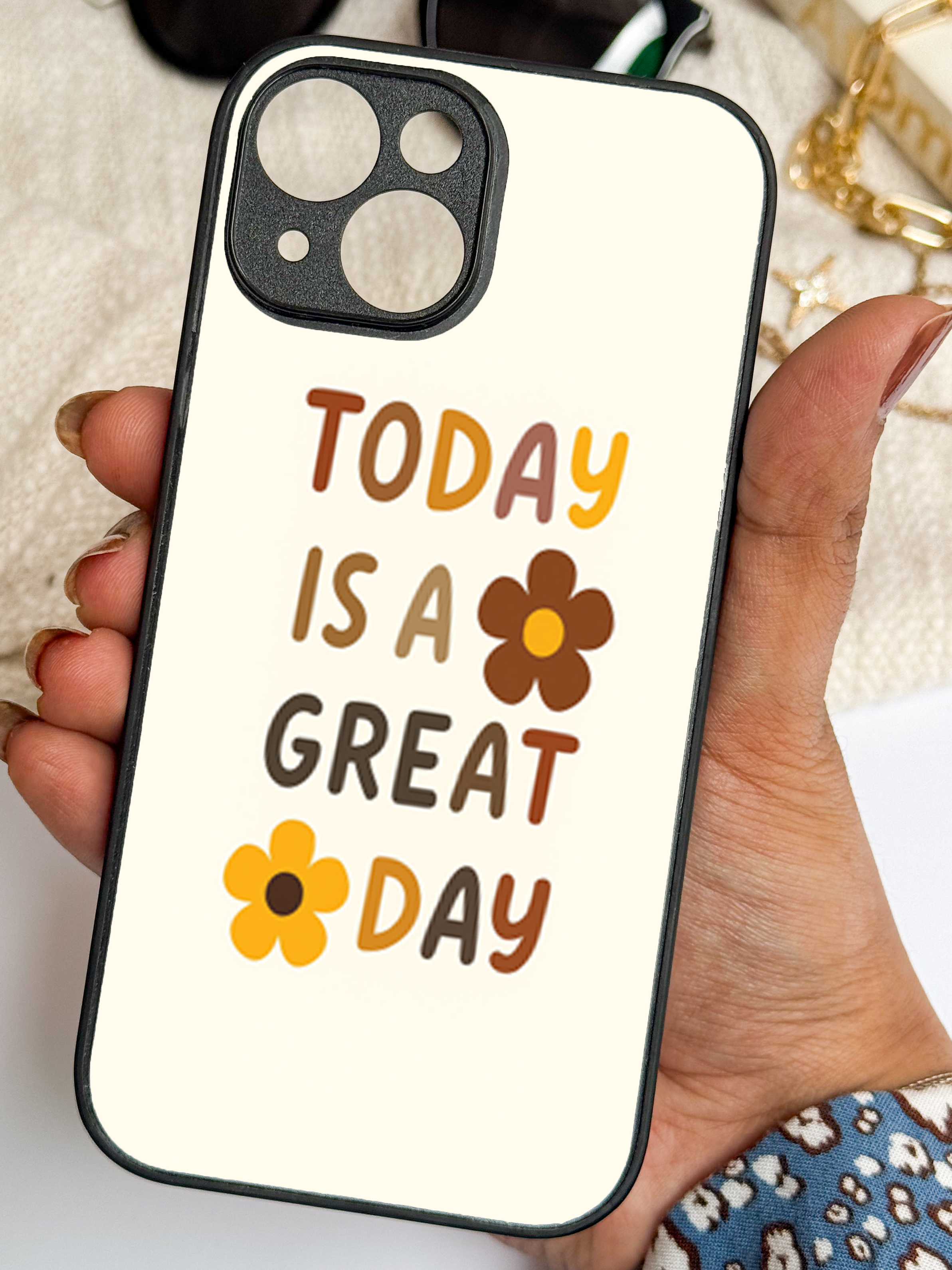 Great Day Printed Glass Back iPhone Covers (11–16) Series | Cute Designs