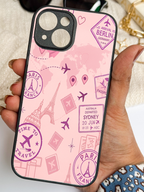 Travel Bug Printed Glass Back iPhone Covers (11–16) Series | Aesthetic Designs