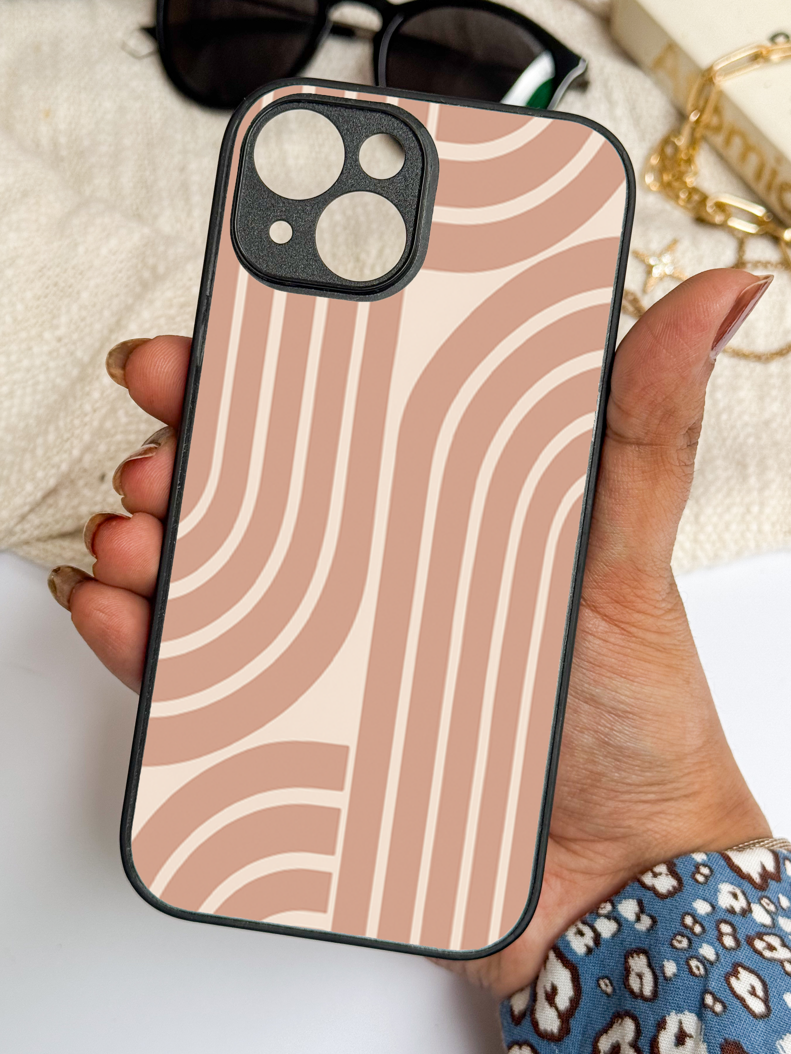 Abstract Arc  Premium Glass Back Cover For Samsung Galaxy S, A, M & F Series