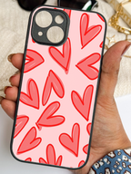 Love Scribbles Printed Glass Back iPhone Covers (11–16) Series | Cute Design