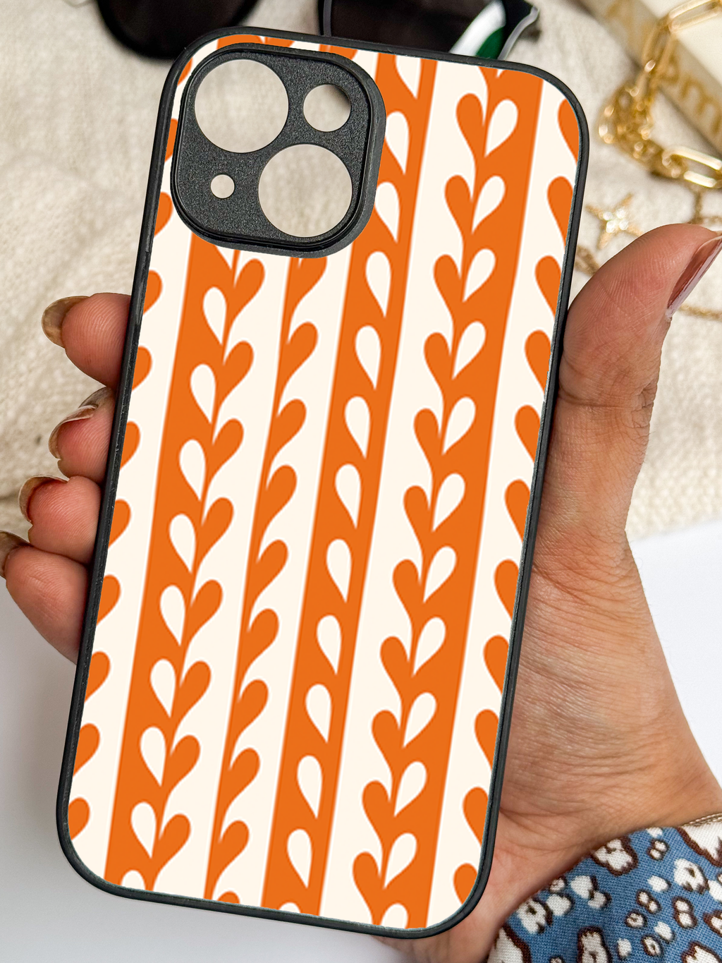 Terra Stripes Printed Glass Back iPhone Covers (11–16) Series | Aesthetic Designs